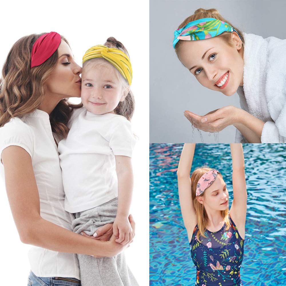 AHONEY 20 Pack Headbands, No Slip Fashion Head Bands / Wrap diademas para mujer de moda Boho Knotted Cross Elastic Twisted Flora