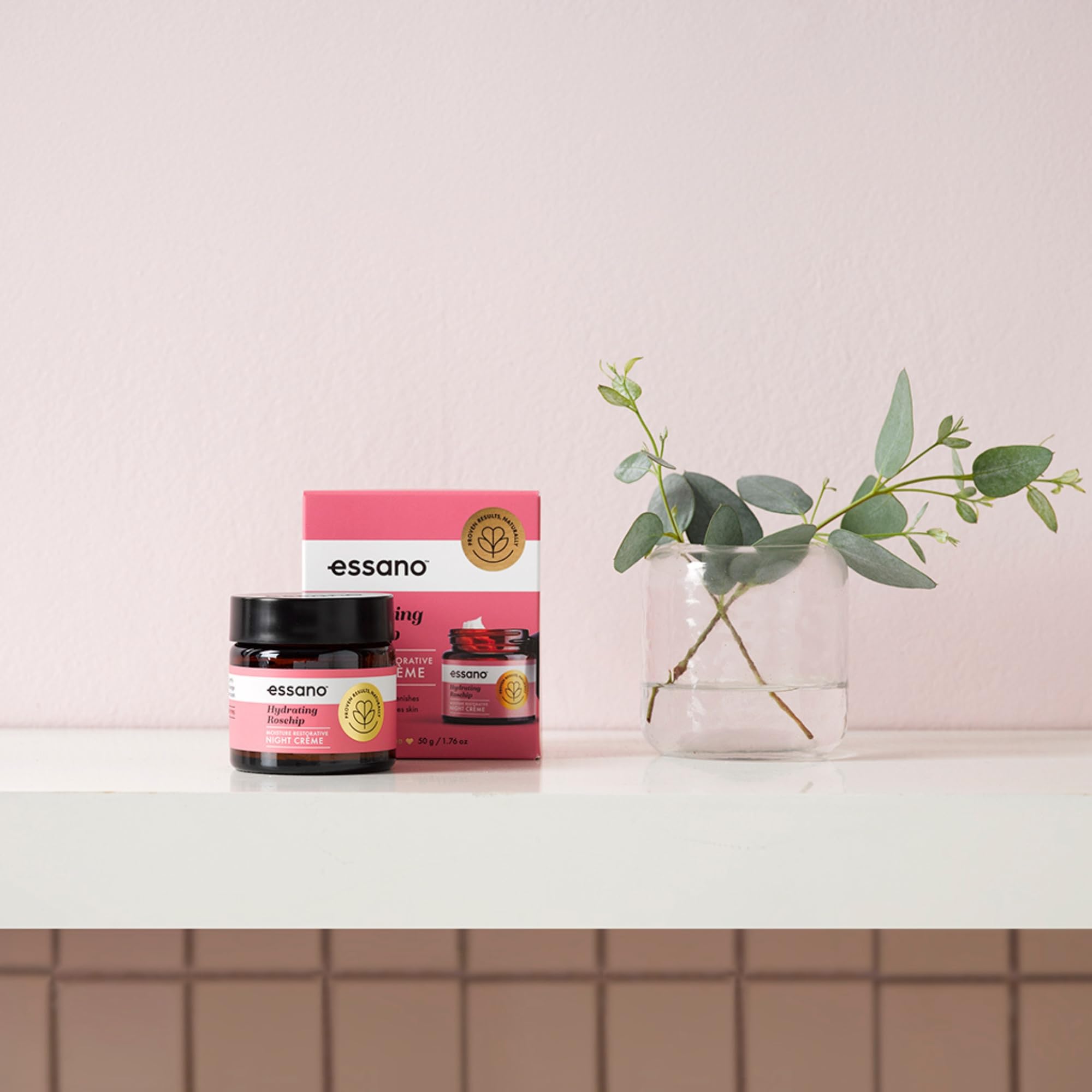 Essano Rosehip Oil Retinol Night Cream, Skin Care Face Moisturizer with Hyaluronic Acid, Natural Face Cream to Support Appearanc
