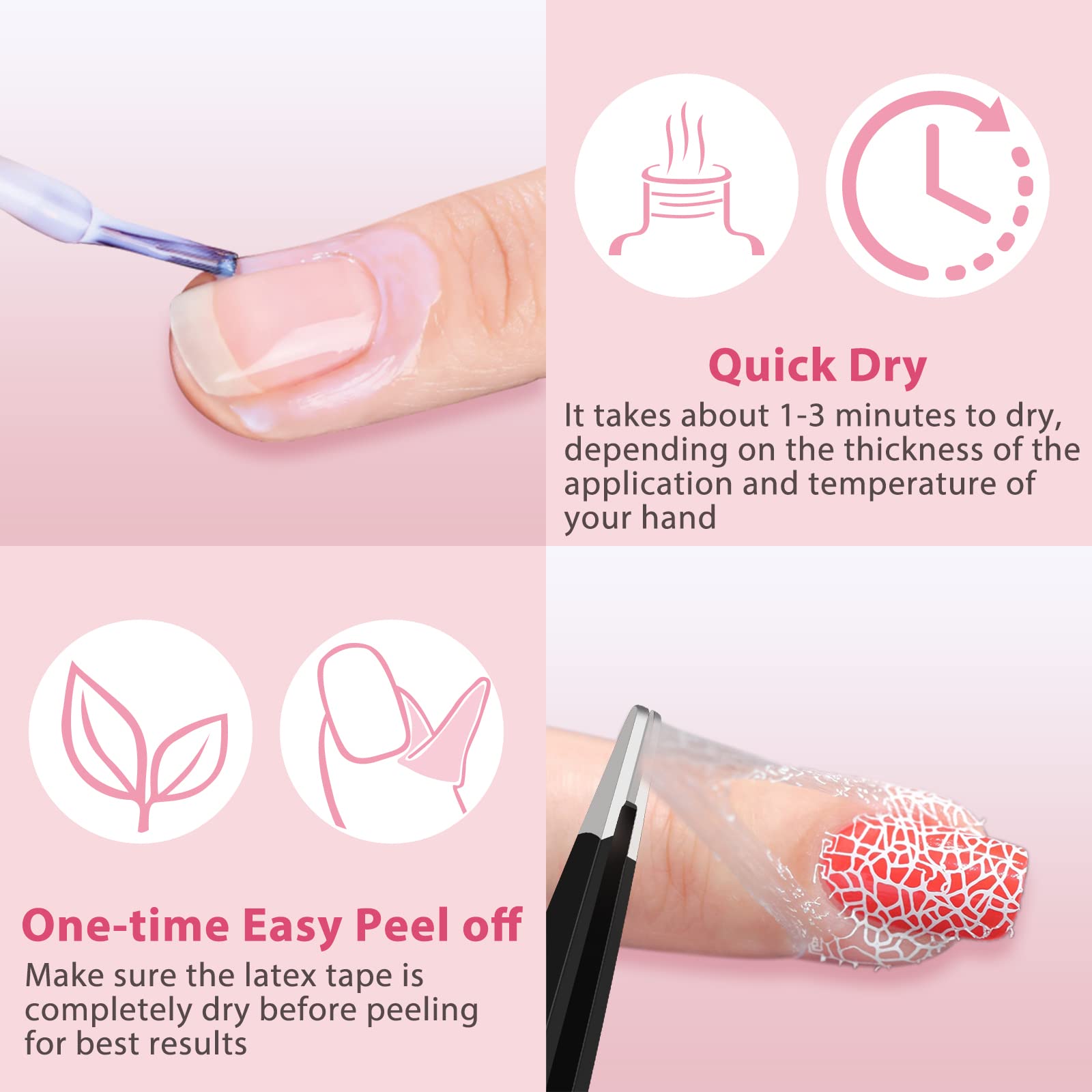 Liquid Latex For Nails, Drmode Nail Latex Tape Peel Off Fast Drying Nail Polish Barrier, Nail Cuticle Guard Protector For Finger