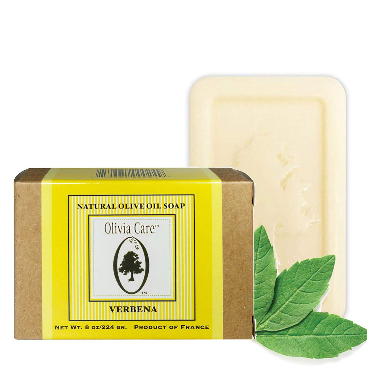 Olivia Care Premium Verbena Bath & Body Bar Soap | Organic, Vegan & Natural | Olive Oil | Repairs, Hydrates, Moisturizes & Deep