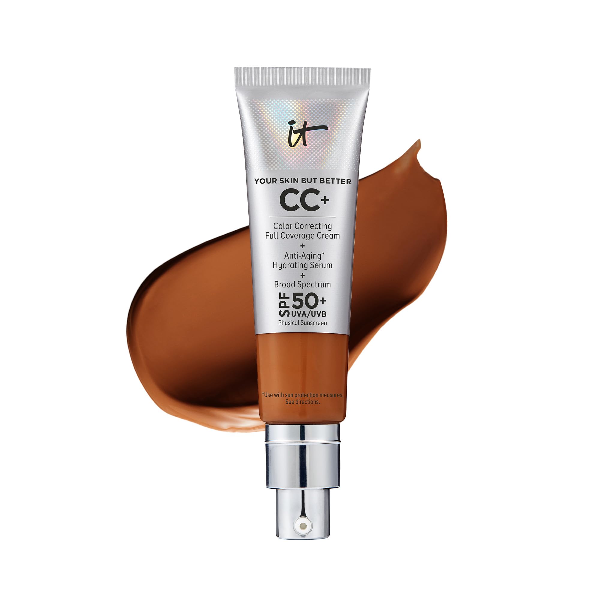 It Cosmetics Your Skin But Better Cc+ Cream, Rich Honey (W) - Color Correcting Cream, Full-Coverage Foundation, Hydrating Serum