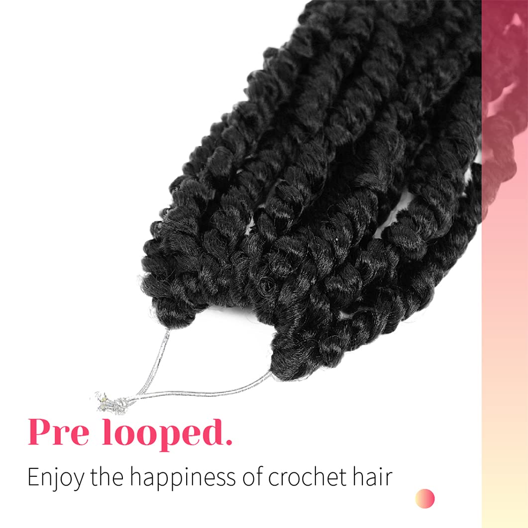 The Bohobabe Crochet Hair 30 Inch Long Pre-Looped/Twisted Passion Twist Braiding Hair 8 Packs Soft Bohemian Twists (1B)