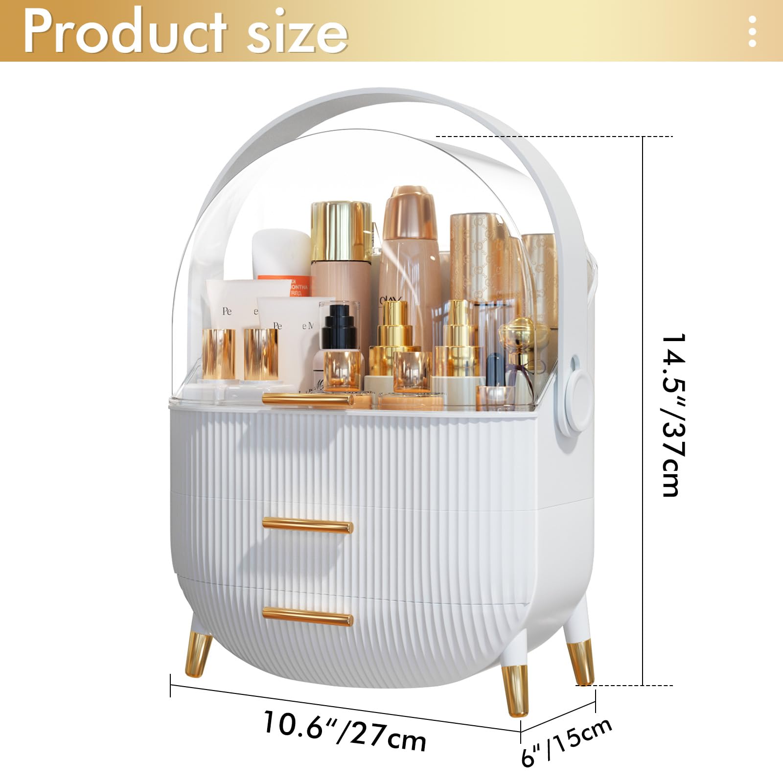 Nestorganix Makeup Organizer Skincare Organizers - Cosmetic Display Cases With Transparent Cover, Skincare Organizers For Bathro