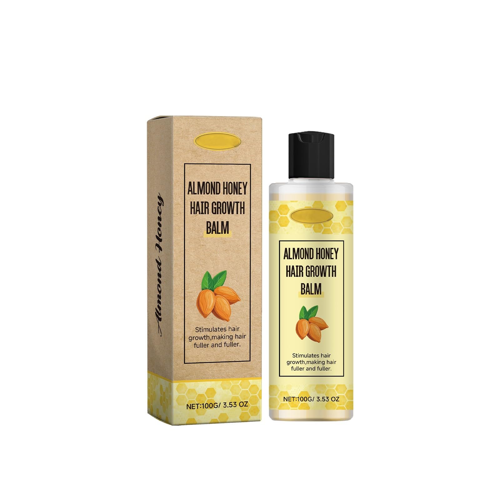 Herbs Wealth Almond Honey Hair & Scalp Balm, Nourishing Moisturizing Treatment for Dry Hair & Scalp, Softening Formula, 100g