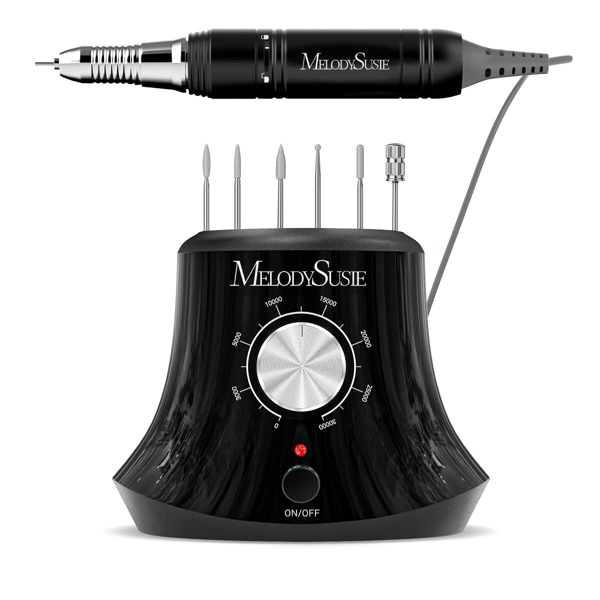 Melodysusie 30000 Rpm Professional Nail Drill Scarlet, High Speed, Low Heat, Low Noise, Low Vibration, Portable Electric Efile D