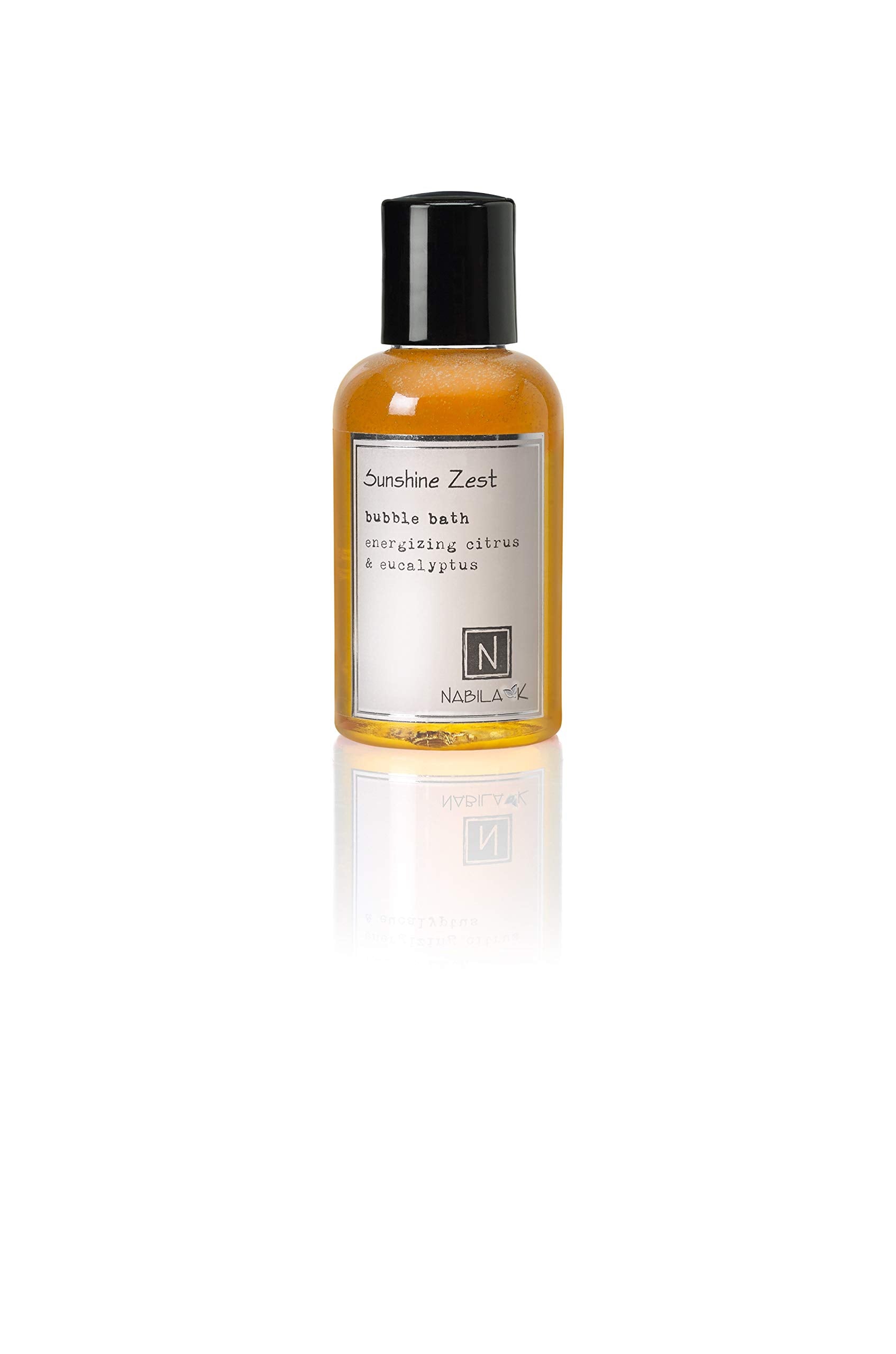 Sunshine Zest Travel Size Bubble Bath With Citrus & Eucalyptus Scent By Nabila K - Essential Oils, Natural Ingredients For Sensi