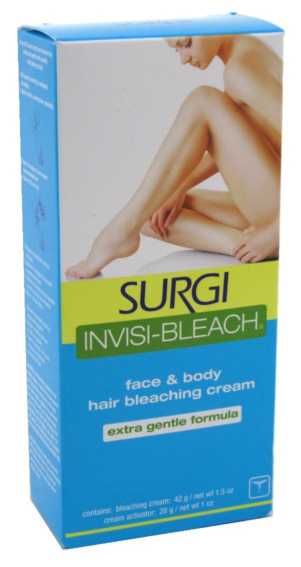 Surgi Invisi-Bleach Face & Body Hair Bleaching Cream 1.5 oz ( Pack of 3)