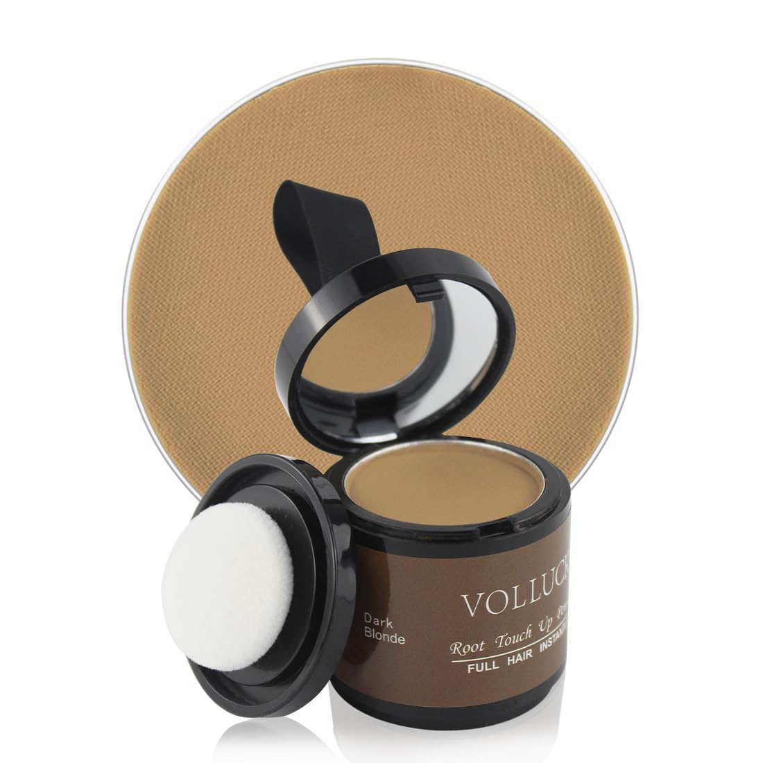 Volluck Root Touch Up Hair Shadow Powder For Men And Women - Color Powder For Bald Spots, And Eyebrows, 0.35 Ounce, Dark Blonde