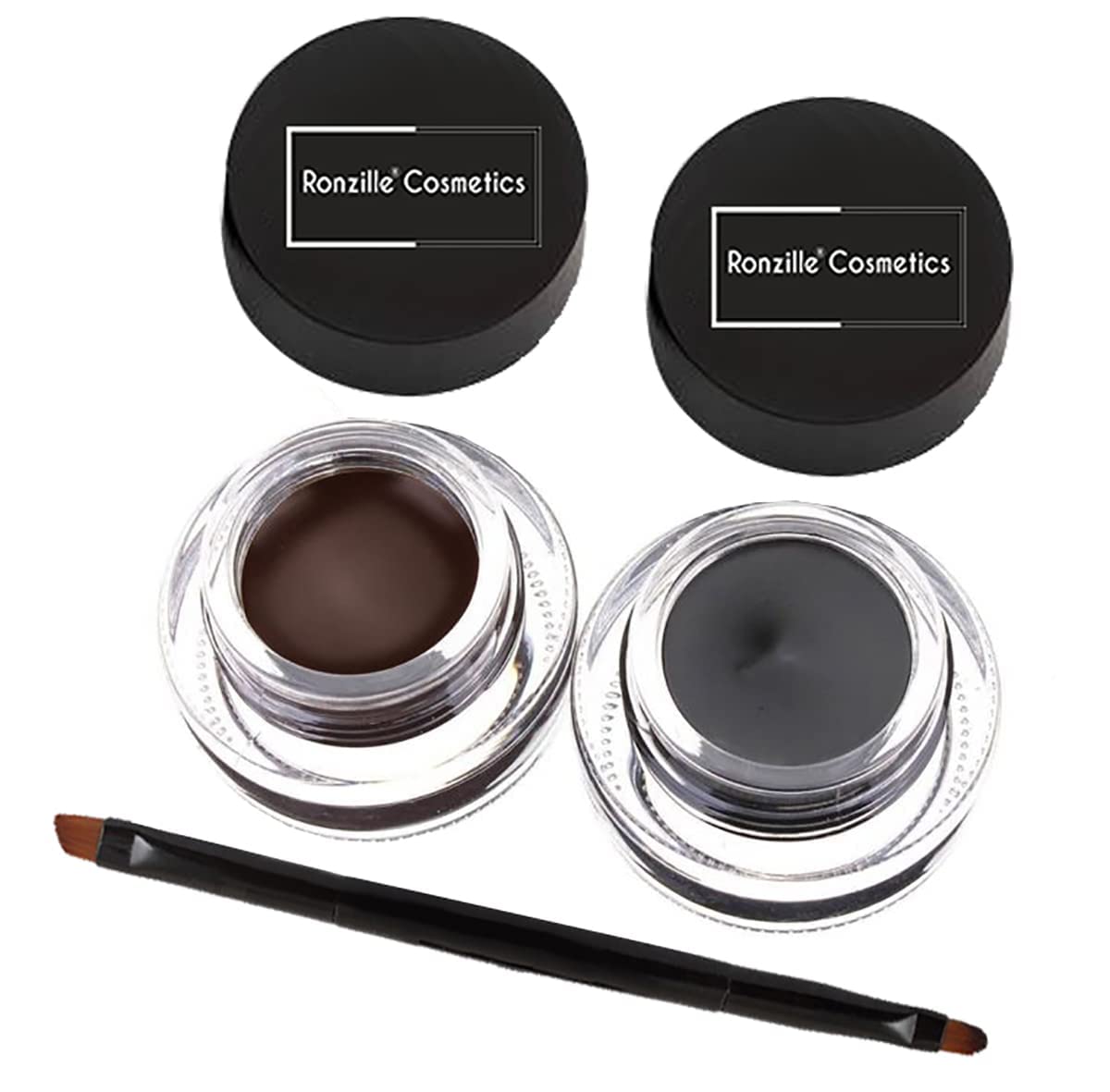 Ronzille Black & Brown 2 In 1 Waterproof & Smudge Proof 24Hrs Gel Matte Eyeliner/Gel Kajal 6 G (Black, Brown)