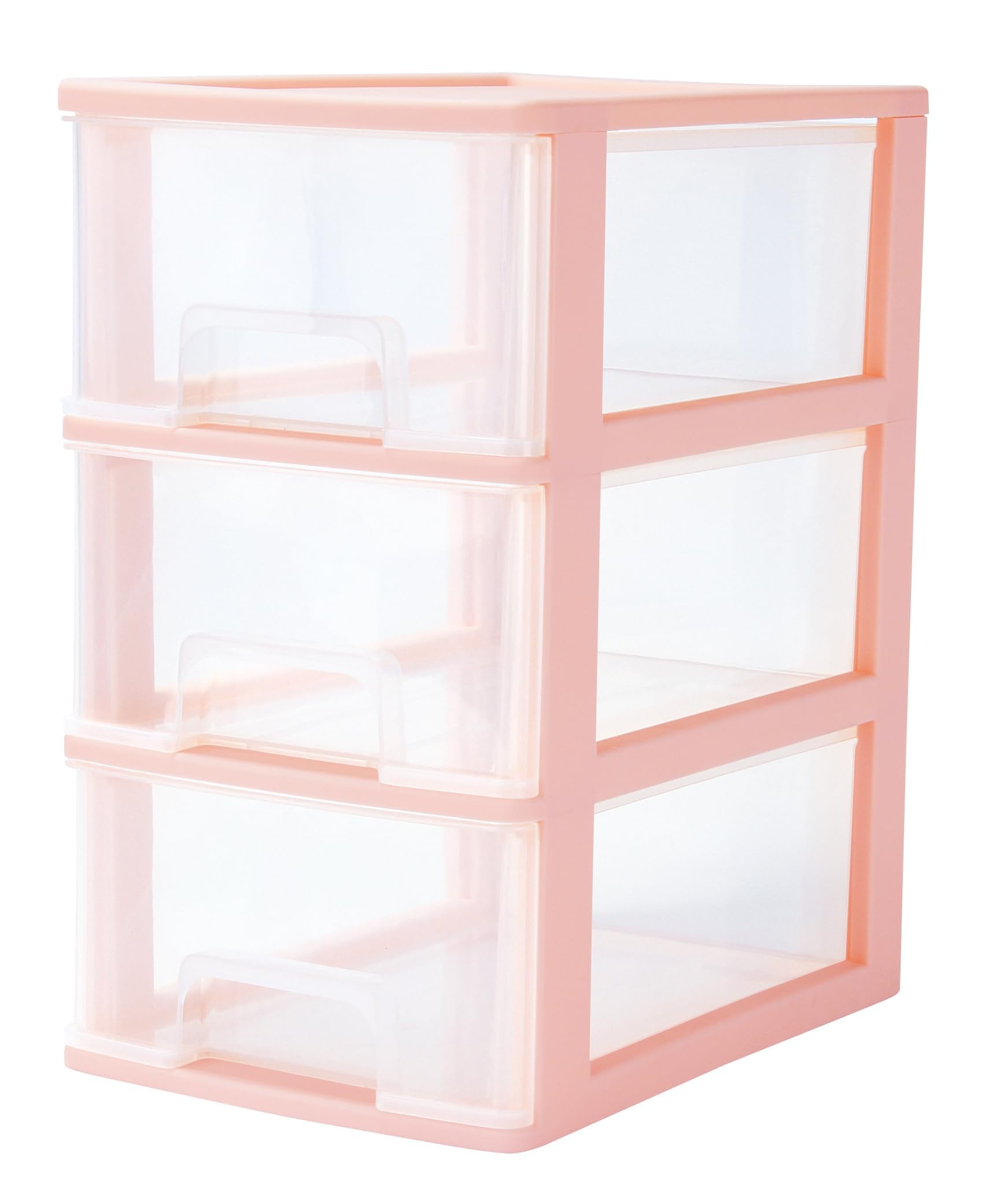 BYCY Pink 3 Layers Stackable Makeup Organizer Drawers