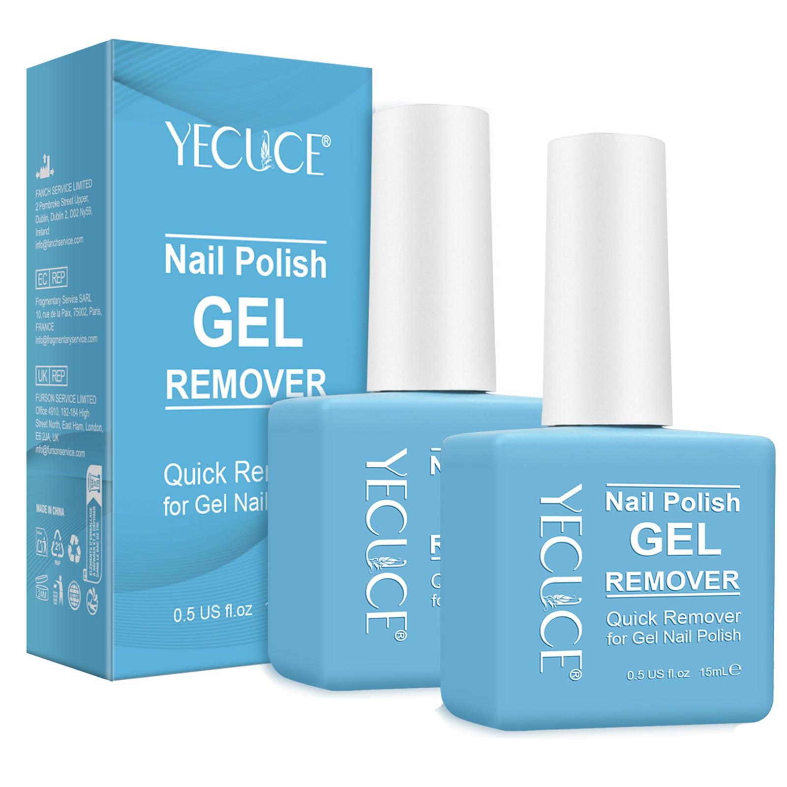 Gel Nail Polish Remover 2 Pack, Gel Polish Remover Soak-Off Gel Polish, Quickly & Easily Remove Gel Nail Polish in 3-5Mins, Don