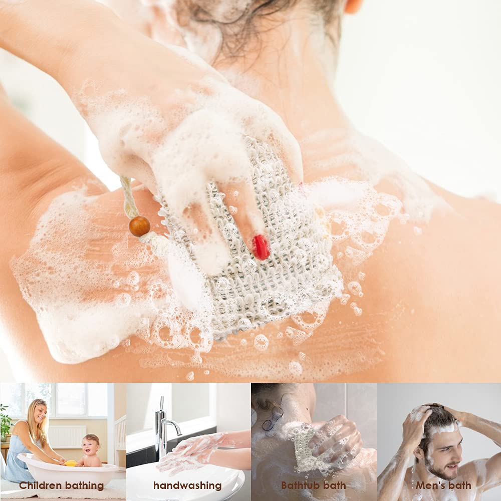 Tcotbe 2 Pack Soap Exfoliating Bag Natural Sisal Soap Saver Bag Zero Waste Mesh Bar Natural Soap Saver Soap Loofah Holder Pouch