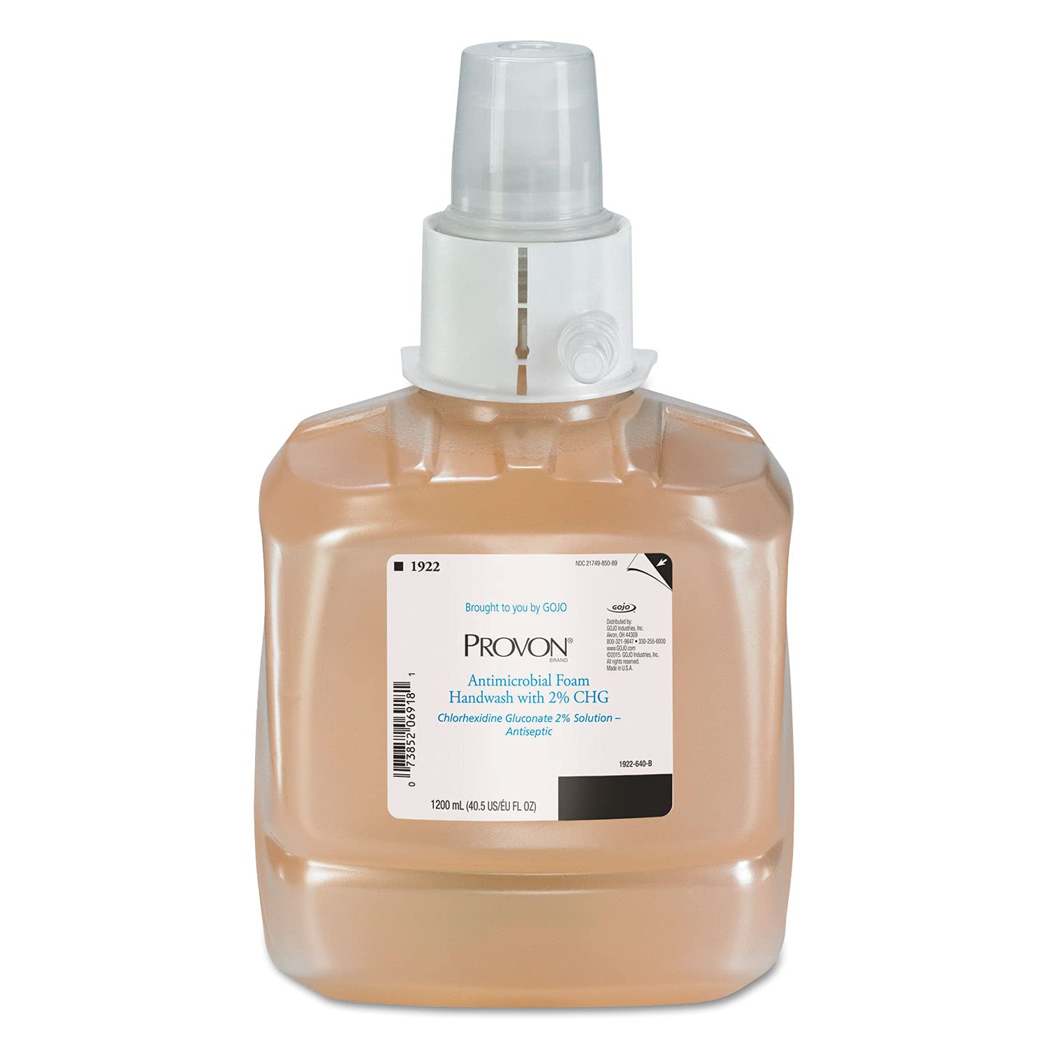 GOJO 1922-02 PROVON Antimicrobial Foam Handwash with 2% CHG, 1200ml (Pack of 2)