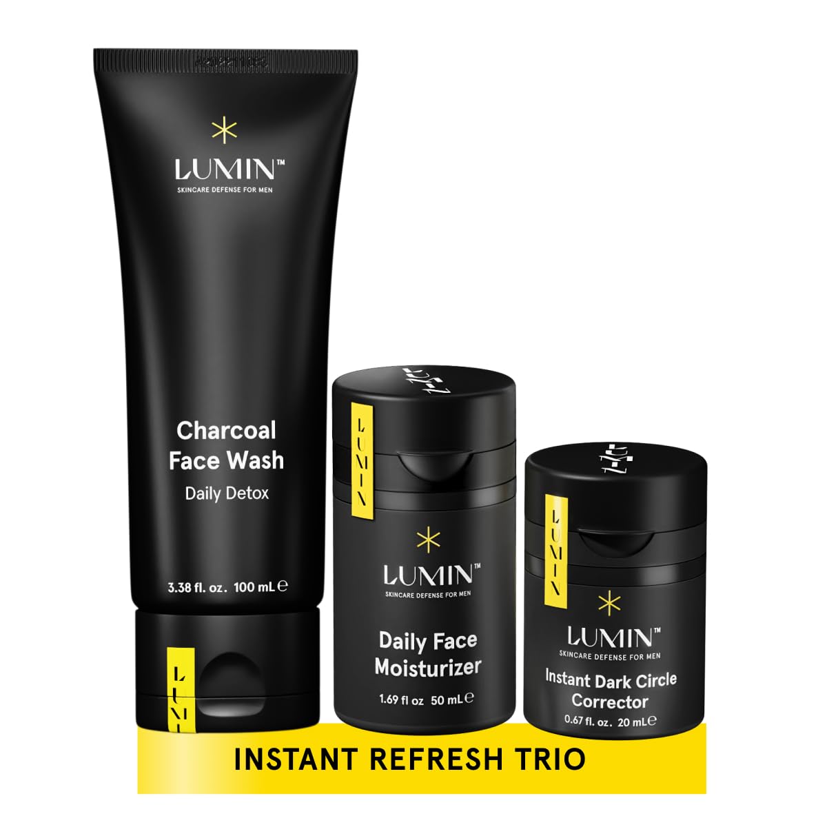 Lumin Skin Care Set Routine for Men - Burnout Buster Trio - Men's Facial Care Kit, Men's Skincare Routine For Dry Skin & Dark Ci