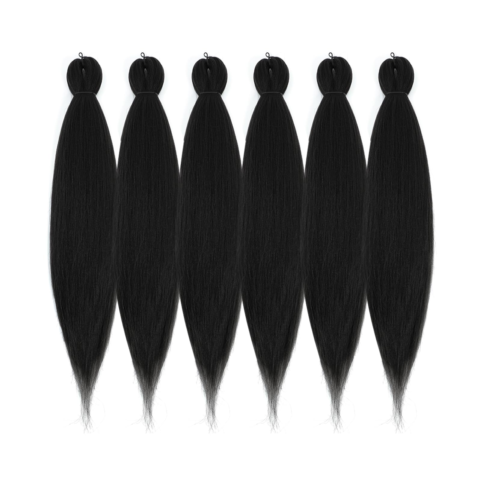 Difunee Pre-Stretched Braiding Hair - 16 Inch 6 Packs Natural Black Short Braiding Hair For Twist Or Box Braids, Yaki Texture Ho