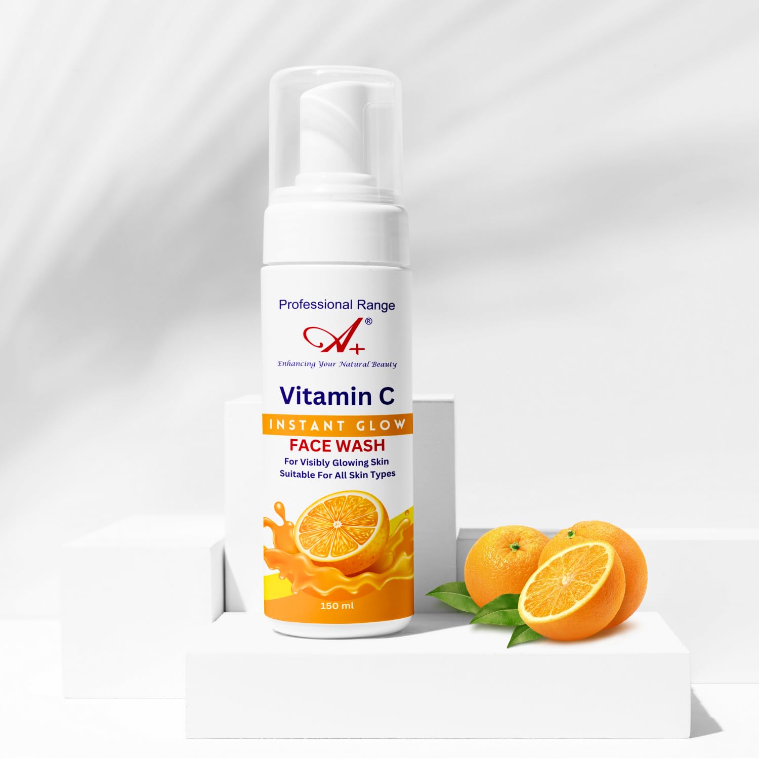 A+ Vitamin C Face Wash For Instant Glow & Brightening | Deep Cleansing Hydrating Foaming Facewash Cleanser For Dark Spots, Uneve