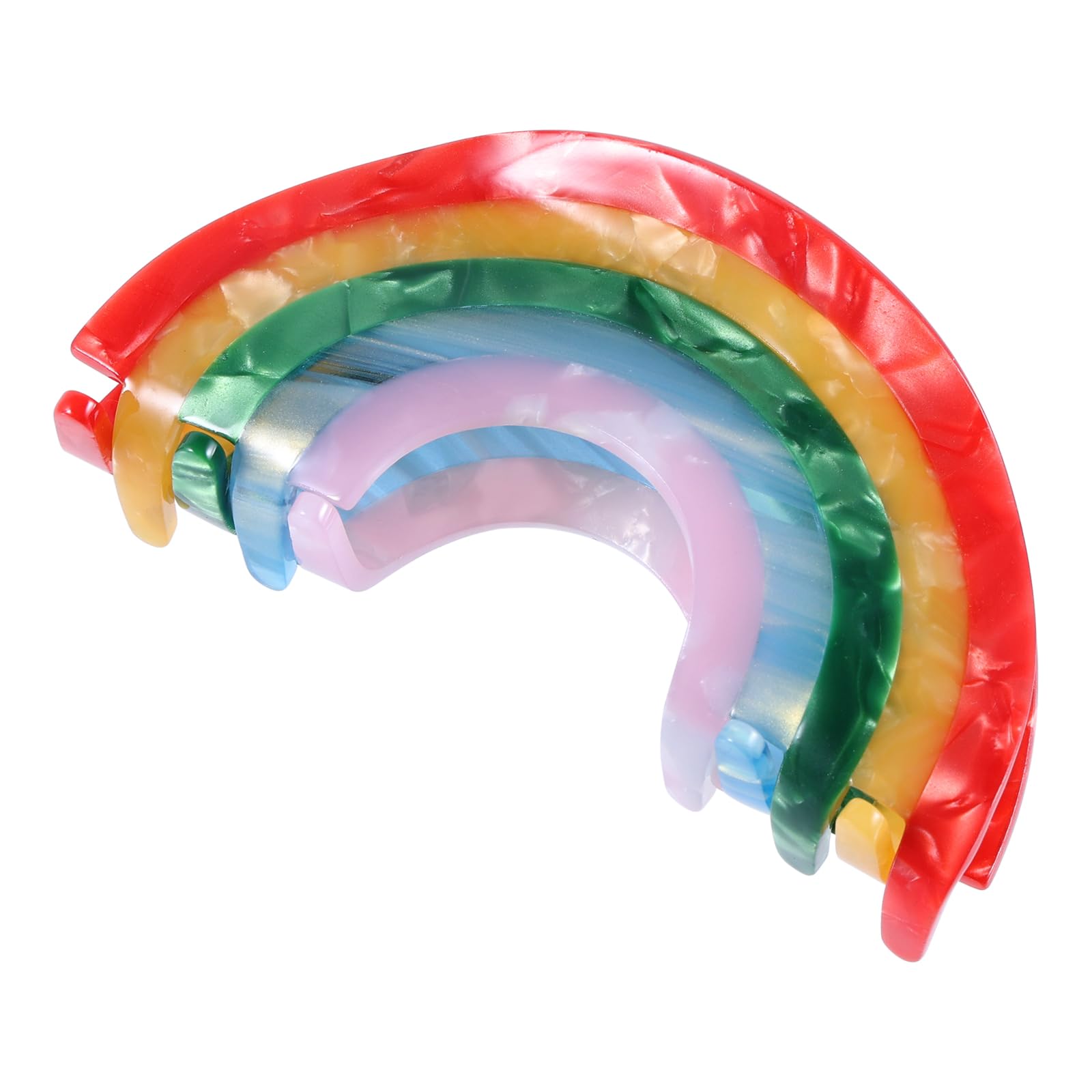 Big Rainbow Hair Claw Clip Non Slip 3.5Inch Acrylic Acetate 90'S Strong Hold Jaw Barrettes Cute For Women Girls Thin Thick Hair