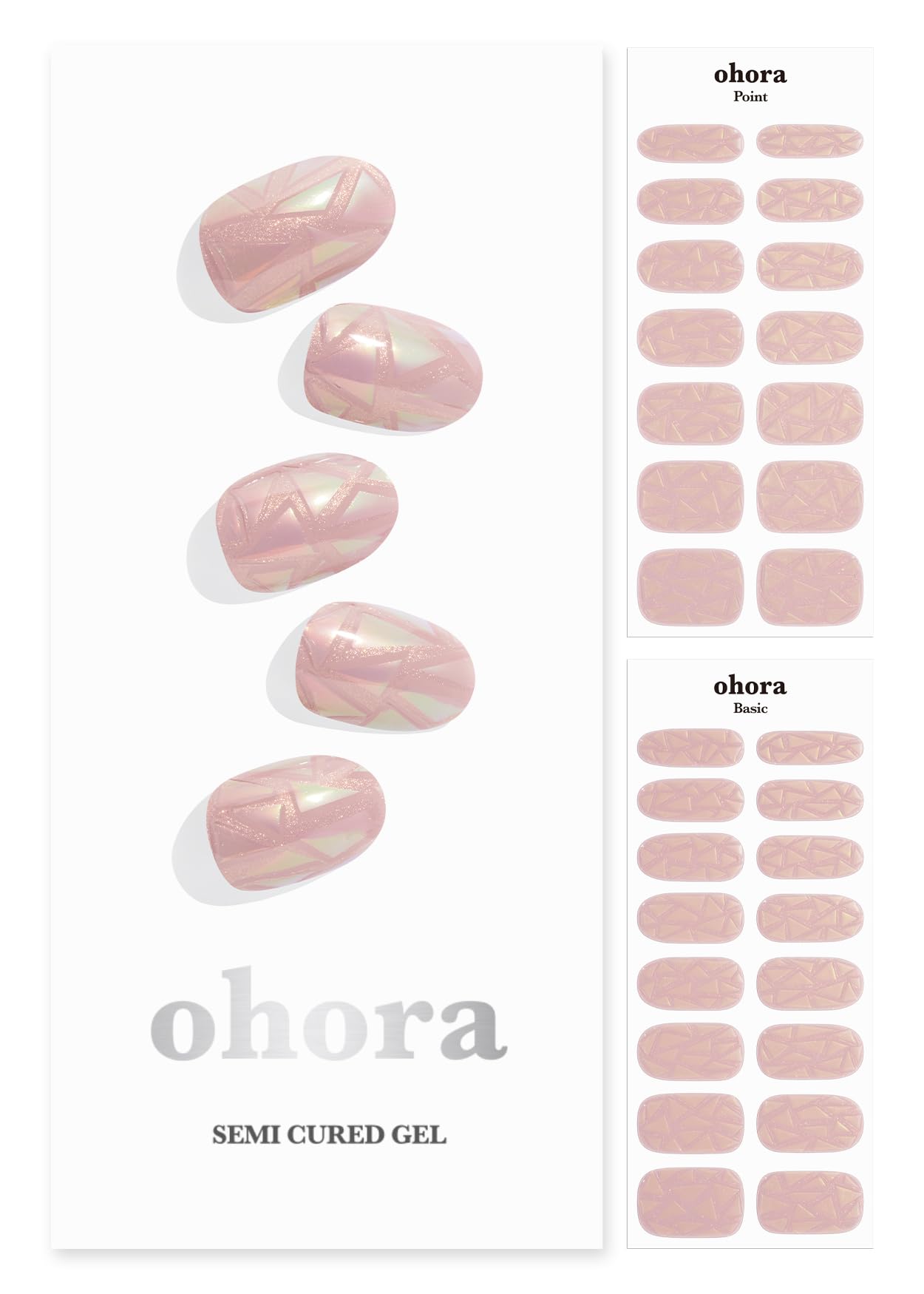 ohora Semi Cured Gel Nail Strips (N Be My Valentine) - Extended Size Range, Works with Any Nail Lamps, Salon-Quality, Long Lasti