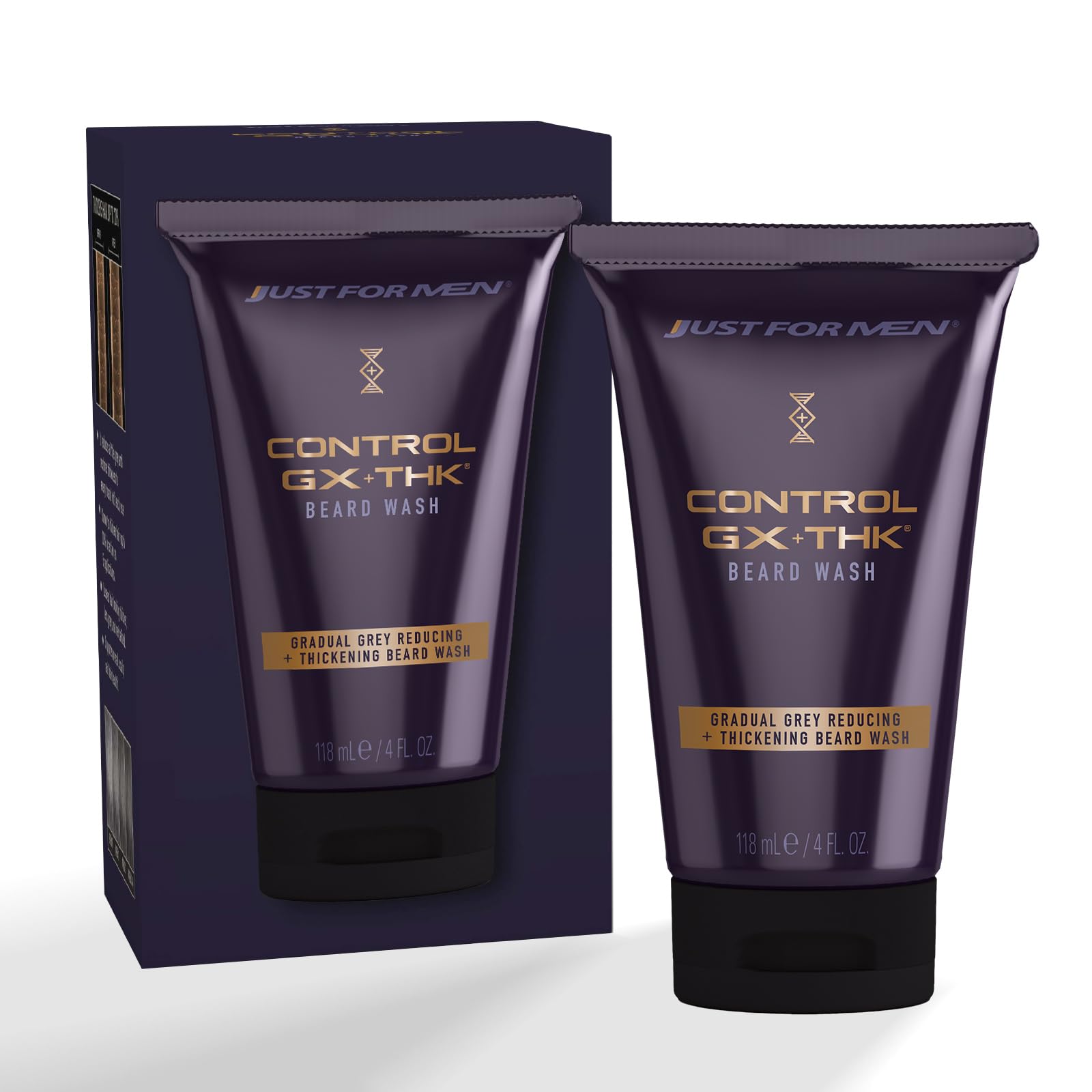 Just For Men Control Gx + Thk Thickening Beard Wash With Grey Reduction, Alpha Keratin Helps Beard Growth, Thickens Hair Up To 2