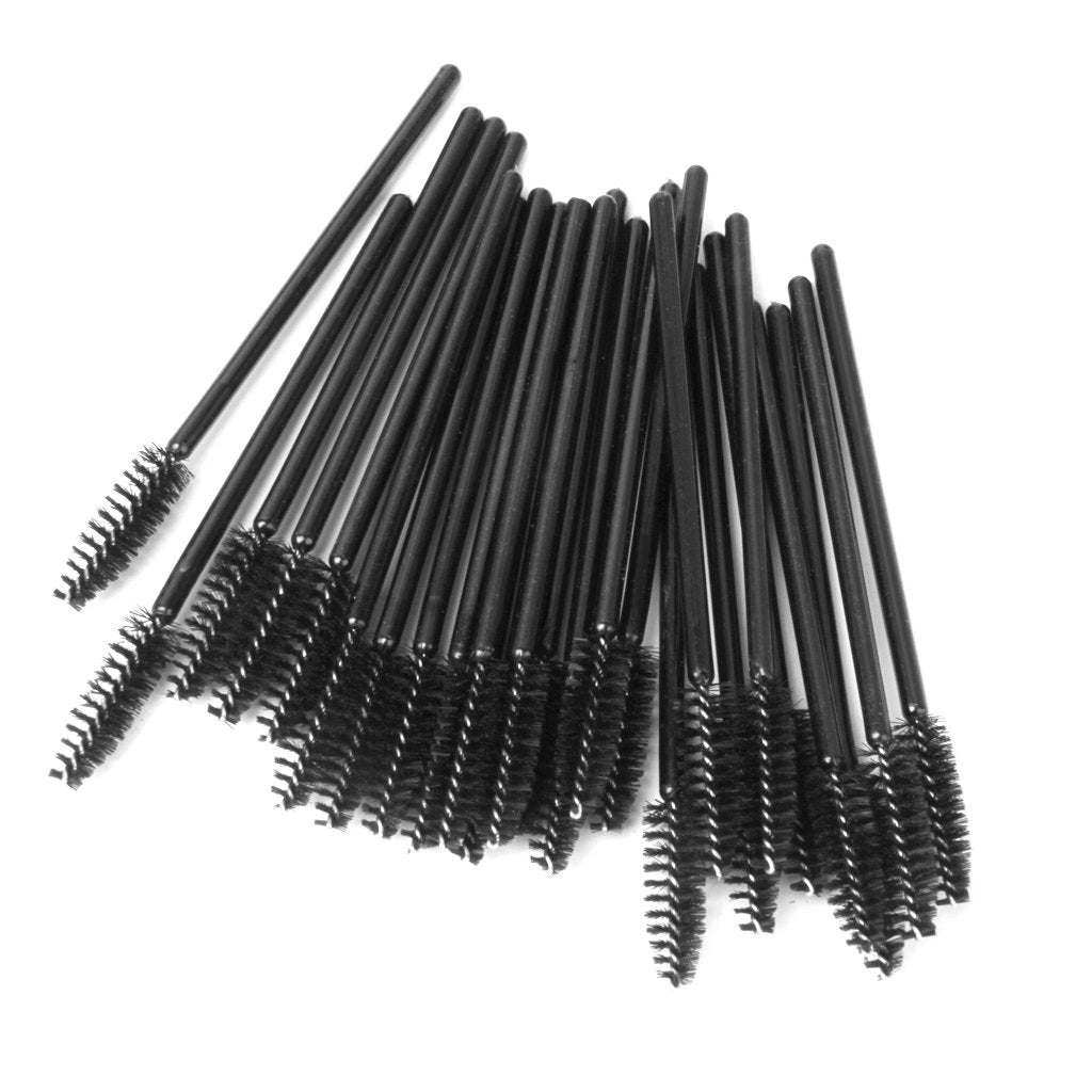 Styleheaven Womens Pro Makeup Straight Eyelash Extension Mascara Brush Wands Spoolers Applicator Pack Of 50Pcs Black|Health & Be