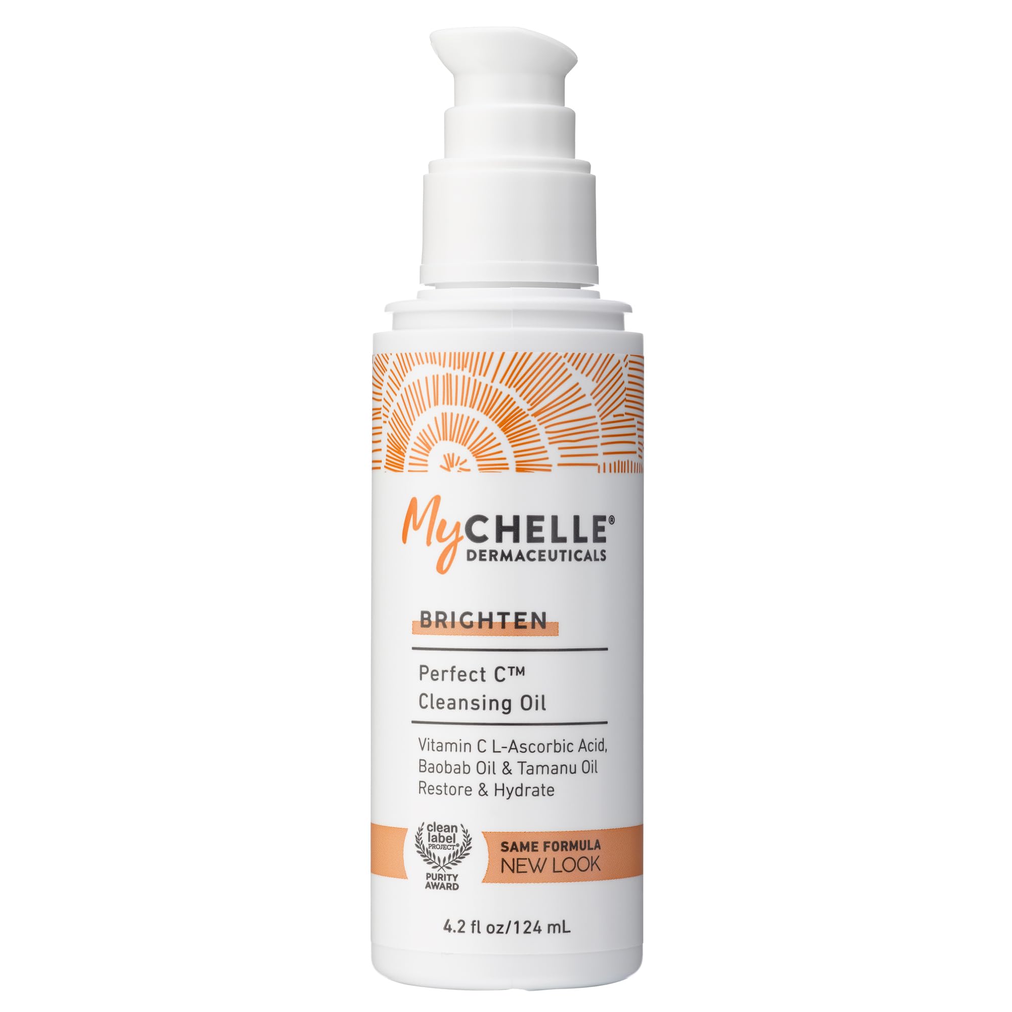 MyCHELLE Dermaceuticals Perfect C Cleansing Oil, 4.2 Fl Oz - Facial Cleanser with Vitamin C L-Ascorbic Acid, Baobab Oil & Tamanu