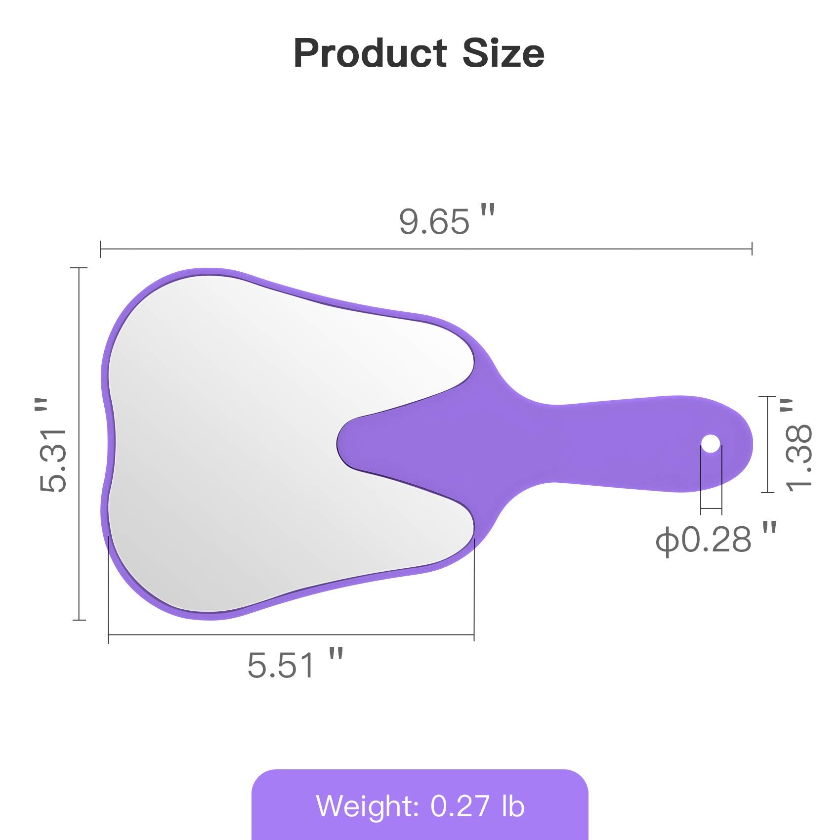 Annhua Tooth Shaped Mirror Hand Held Face Mirror Cute, Handheld Mirrors With Handle Purple Small Makeup Shower Mirror, Used For