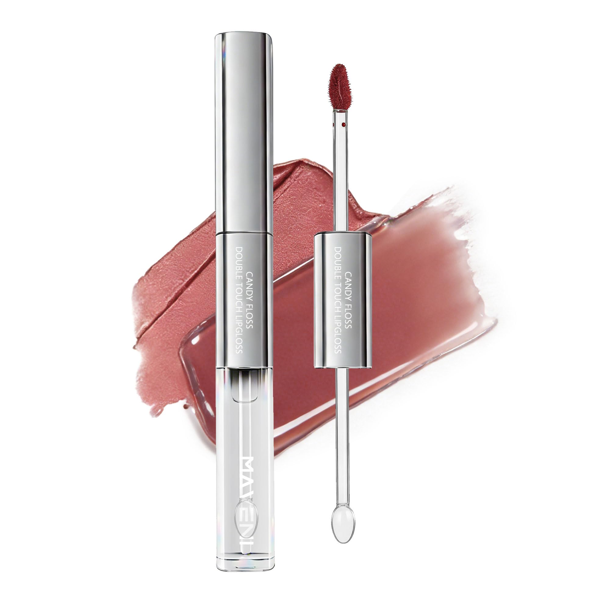 Maksure DoubleEnded Lip Gloss  Nourishing Tinted Lip Oil for a HighShine Finish, Plumps, NonSticky, Moisturizes Dry Lips, Ve