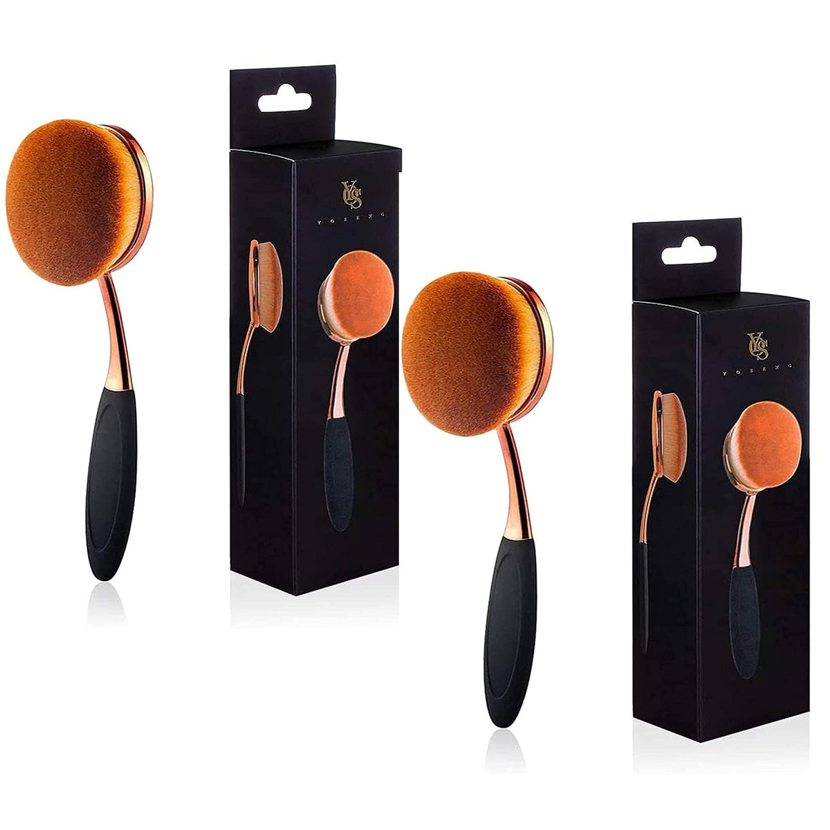Yoseng Oval Foundation Brush Large Toothbrush makeup brushes Fast Flawless Application Liquid Cream Powder Foundation(Pack of 2)