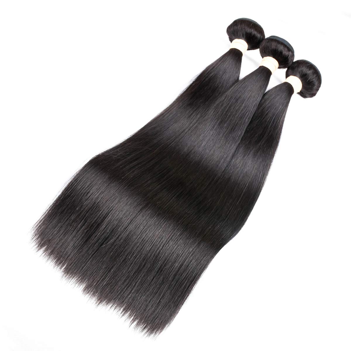 Beauhair Straight Hair Bundles with Closure (10 12 14+10 Closure) 100% Brazilian Straight Virgin Hair 3 Bundles with Lace Closur