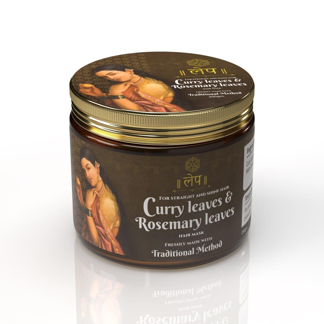 Lep Curry Leaves & Rosemary Hair Mask | 100% Natural Herbal Blend For Hair Growth, Shine & Straightening | AntiDandruff | Tradi