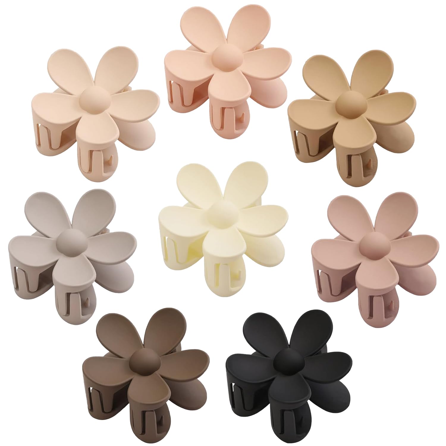 Flower Hair Clips Big Hair Claw Clips 8PCS Large Daisy Hair Clips Matte Claw Clips Strong Hold Jaw Claw Clips Thick Thin Hair fo