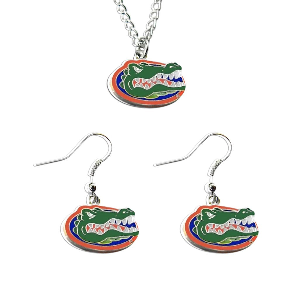 Aminco NCAA Florida Gators Logo Earring and Pendant Set