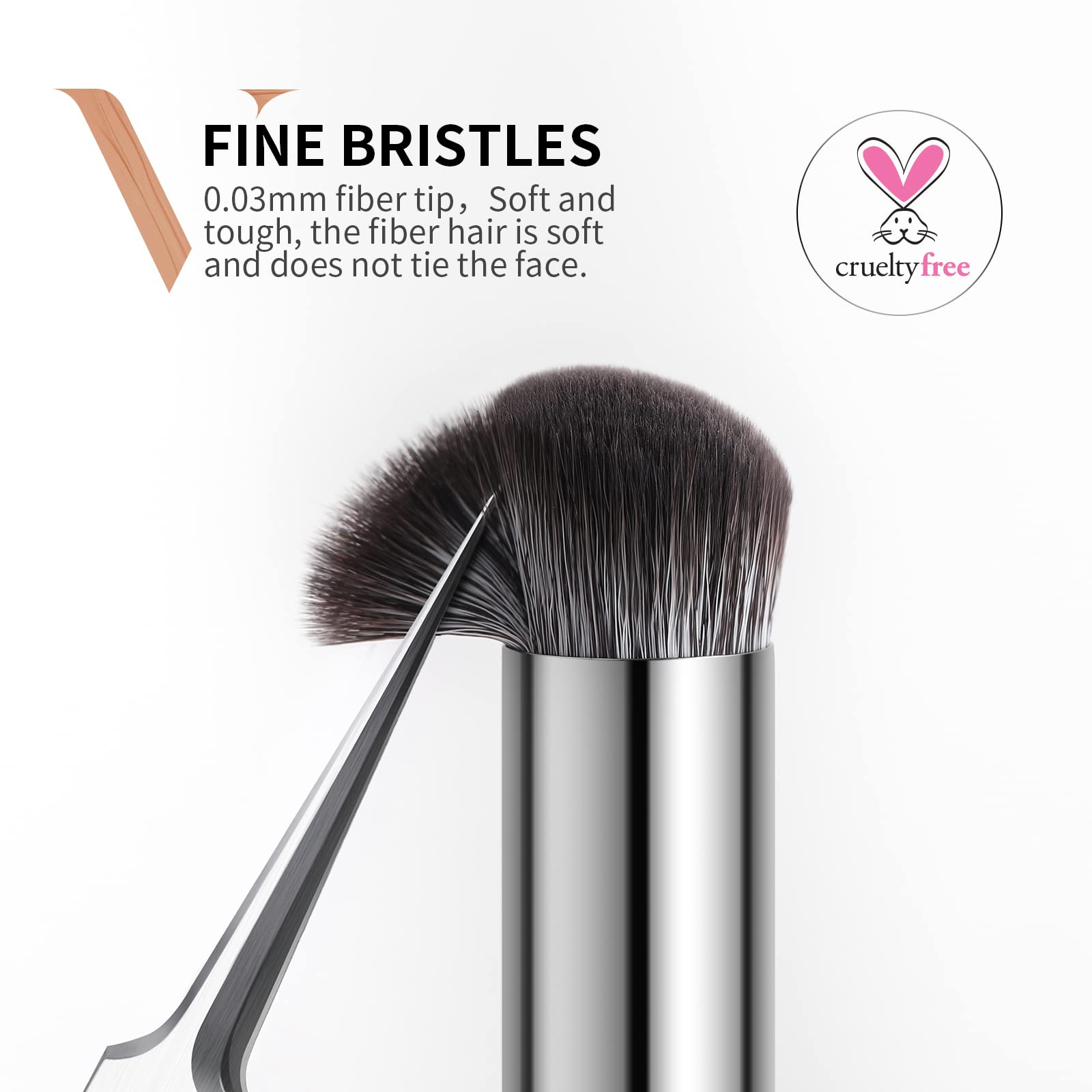 Concealer Brush Under Eye Ducare Angled Small Nose Contour Brush, Mini Thin Slanted Foundation Dark Circles Puffiness, Puffy Fac