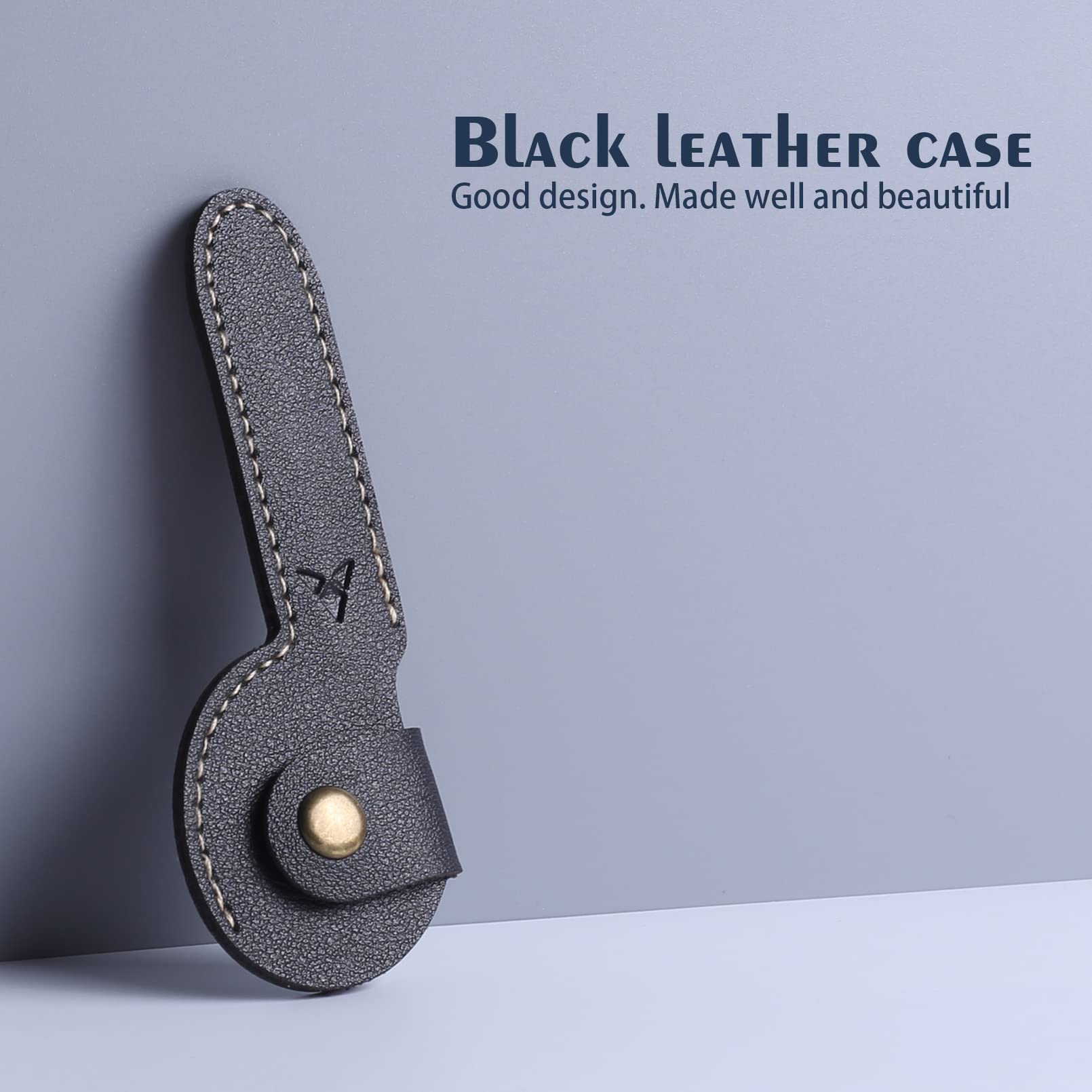 Professional Nose Hair Small Scissors With Leather Case (Black)