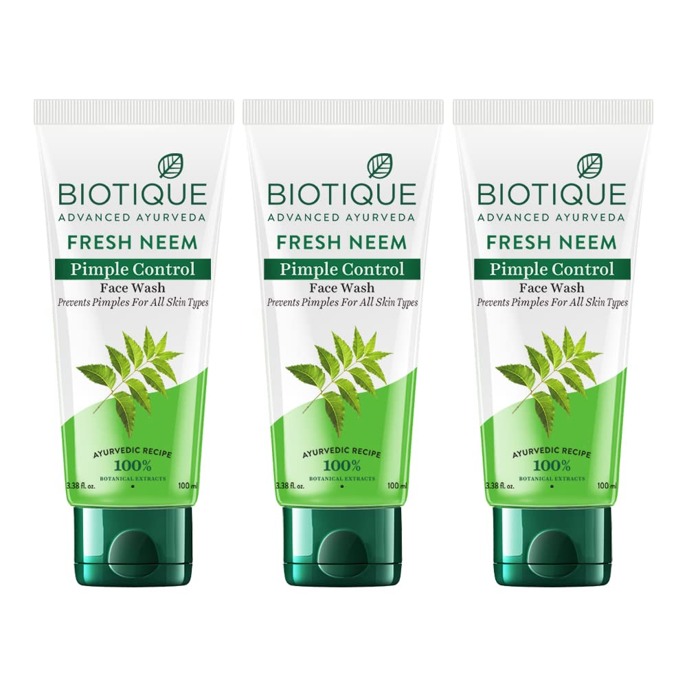 Biotique Fresh Neem Pimple Control Face Wash 100Ml*3