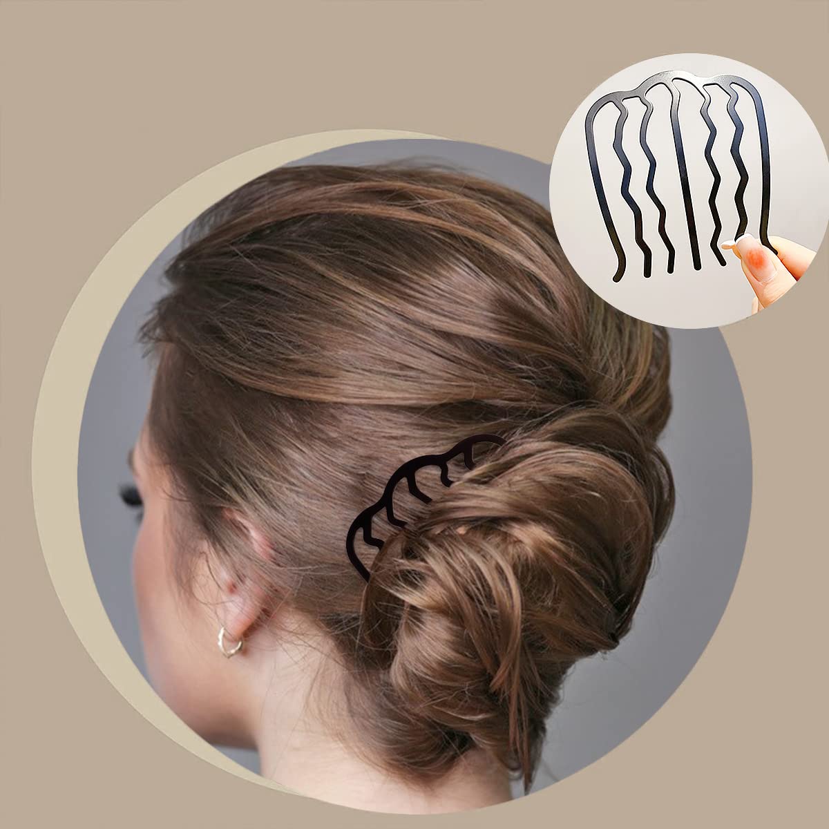 8 Piece Hair Side Combs Metal Hair Fork Clip With Teeth Hair Pin Stick For Updo Bun, U Shape Hair Combs Hair Tool For Vintage Ha