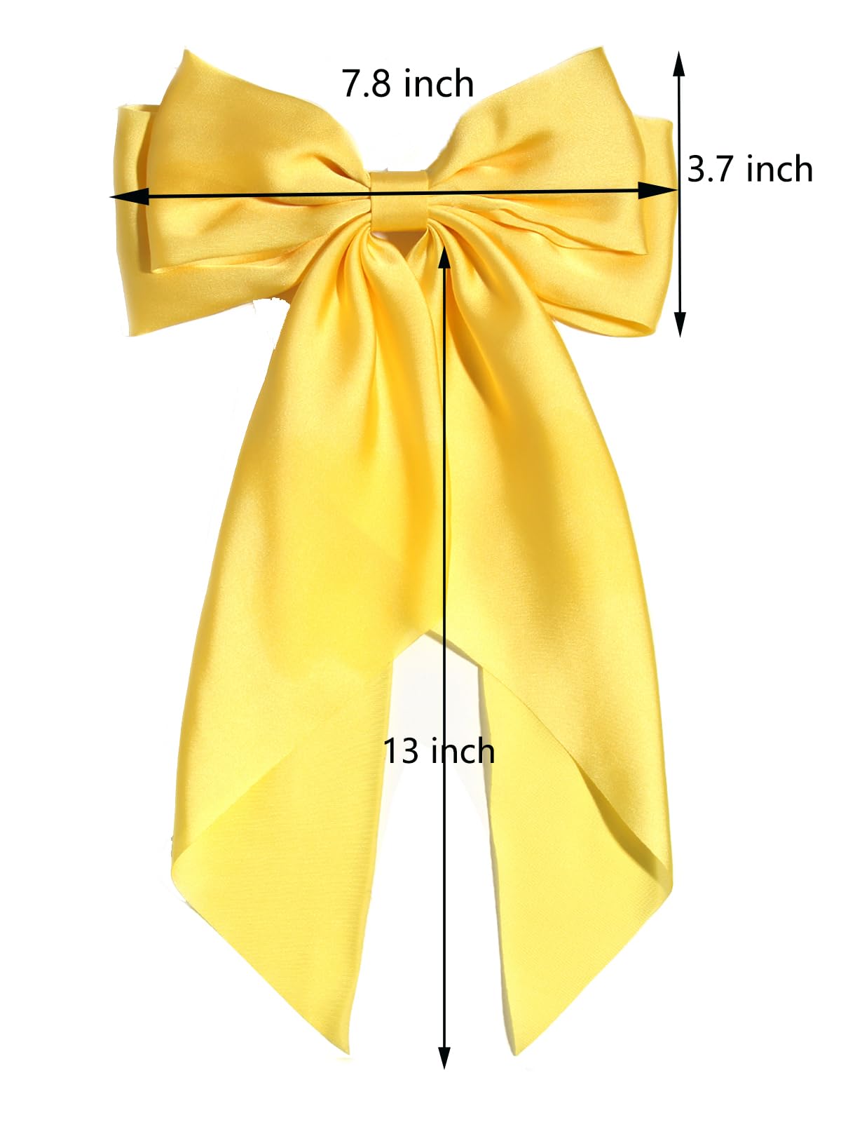 Susulu Hair Bows For Women,Yellow Bow Hair Clips For Girl Hair Bows Barrette Metal Clips Long Ribbon Hairpin Party Bows For Hair