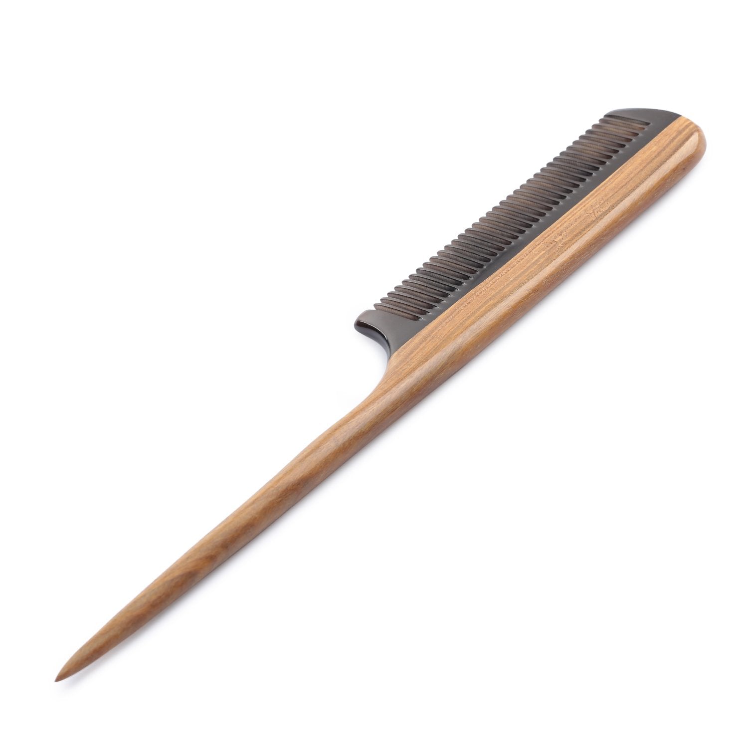Breezelike Hair Combs - Fine Tooth Detangling Wooden Tail Comb - No Static Natural Sandalwood Buffalo Horn Comb For Women