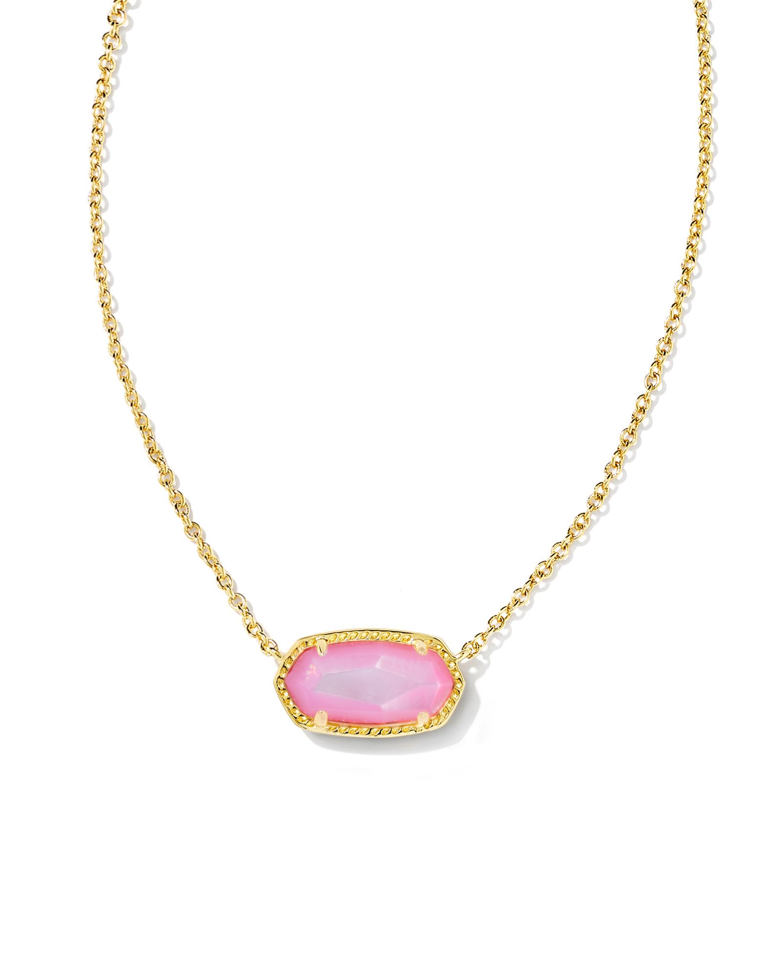 Kendra Scott Elisa Pendant Necklace for Women, Fashion Jewelry, Gold-Plated Brass, Blush Mother of Pearl