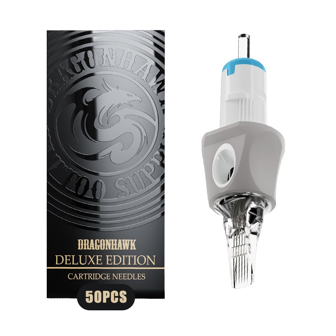 Dragonhawk Glide Extra Smooth Tattoo Needles Cartridges, 50 Count, Designed for a Close, Smooth Hit (1007M)