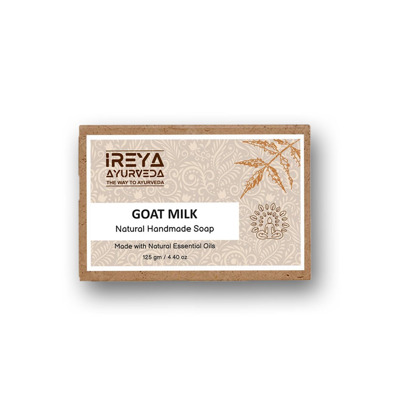 Ireya Ayurveda Goat Milk Soap - With Lavender Shea Butter & Aloe Vera extract 125 g (4.41 oz)| Moisturizing Cleansing | Free fro