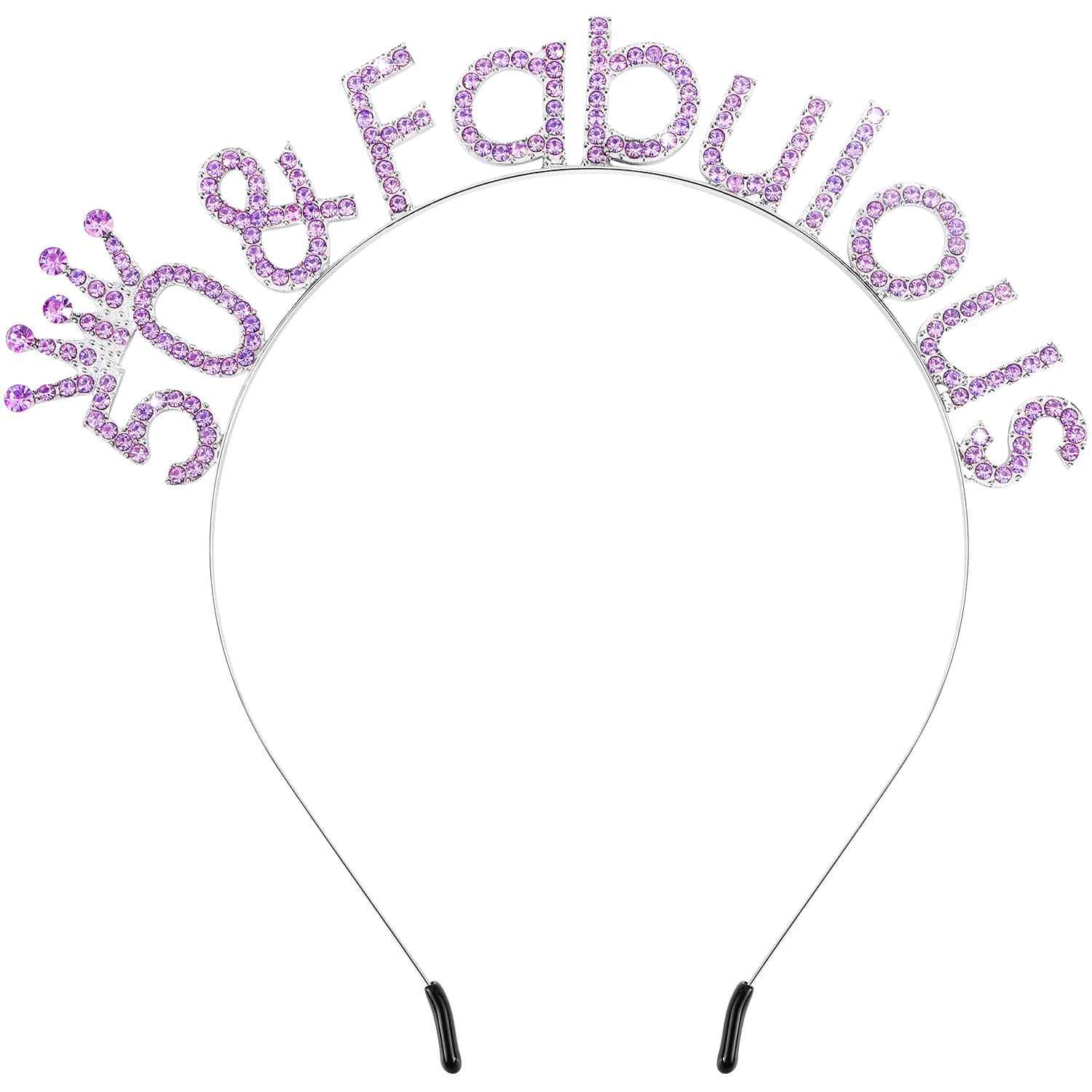 Atoden 50th Birthday Decorations for Women - Purple Head Band Hairband, Fabulous Gifts for Her