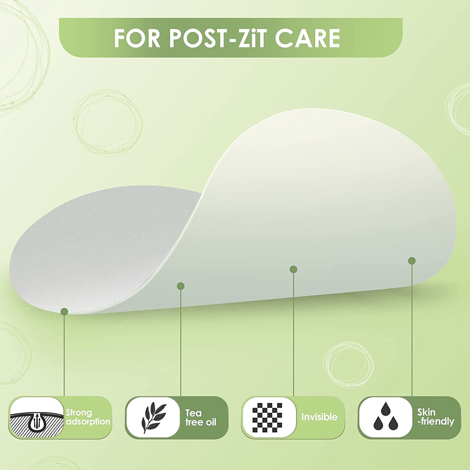 AUSLKA Blemishes Patches - 44 Strips, Hydrocolloid Dots - Large Blemishes Patch - Blemishes Stickers - Zit Breakouts - Suitable