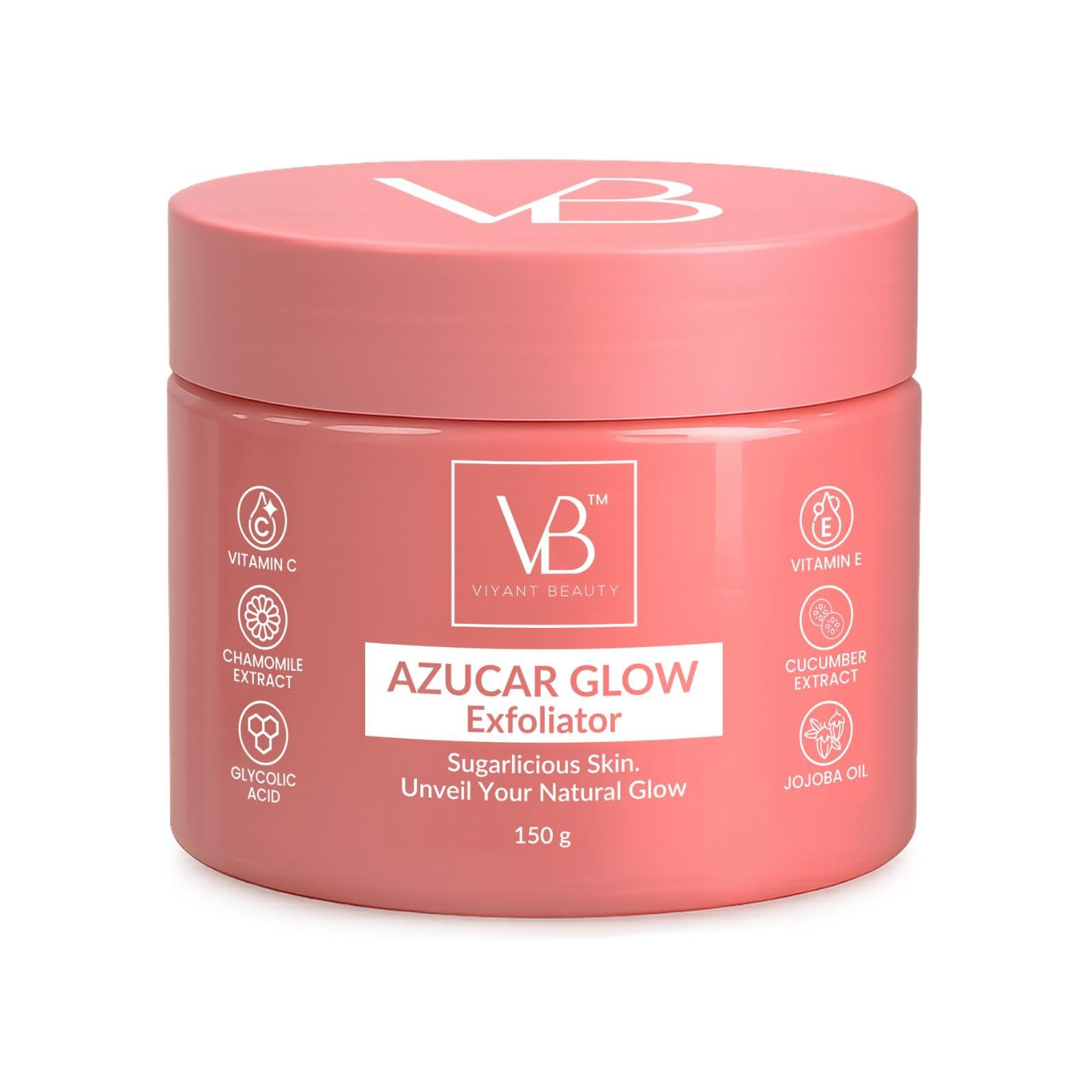 AZUCAR GLOW Facial Sugar Scrub  Exfoliating Face Scrub for Glowing Skin, Gentle Face Exfoliator, Pore Cleansing & Dead Skin Rem