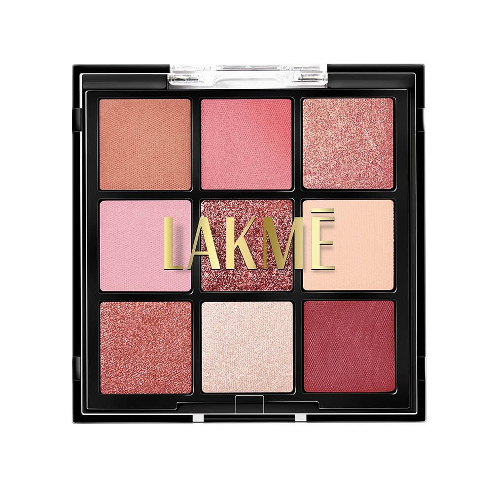 Lakme 9 In 1 Eyeshadow Palette, Blush Bloom, 11.7G, For Glamorous Eye Makeup, With One-Stroke Payoff & Blendable Formula, Matte 