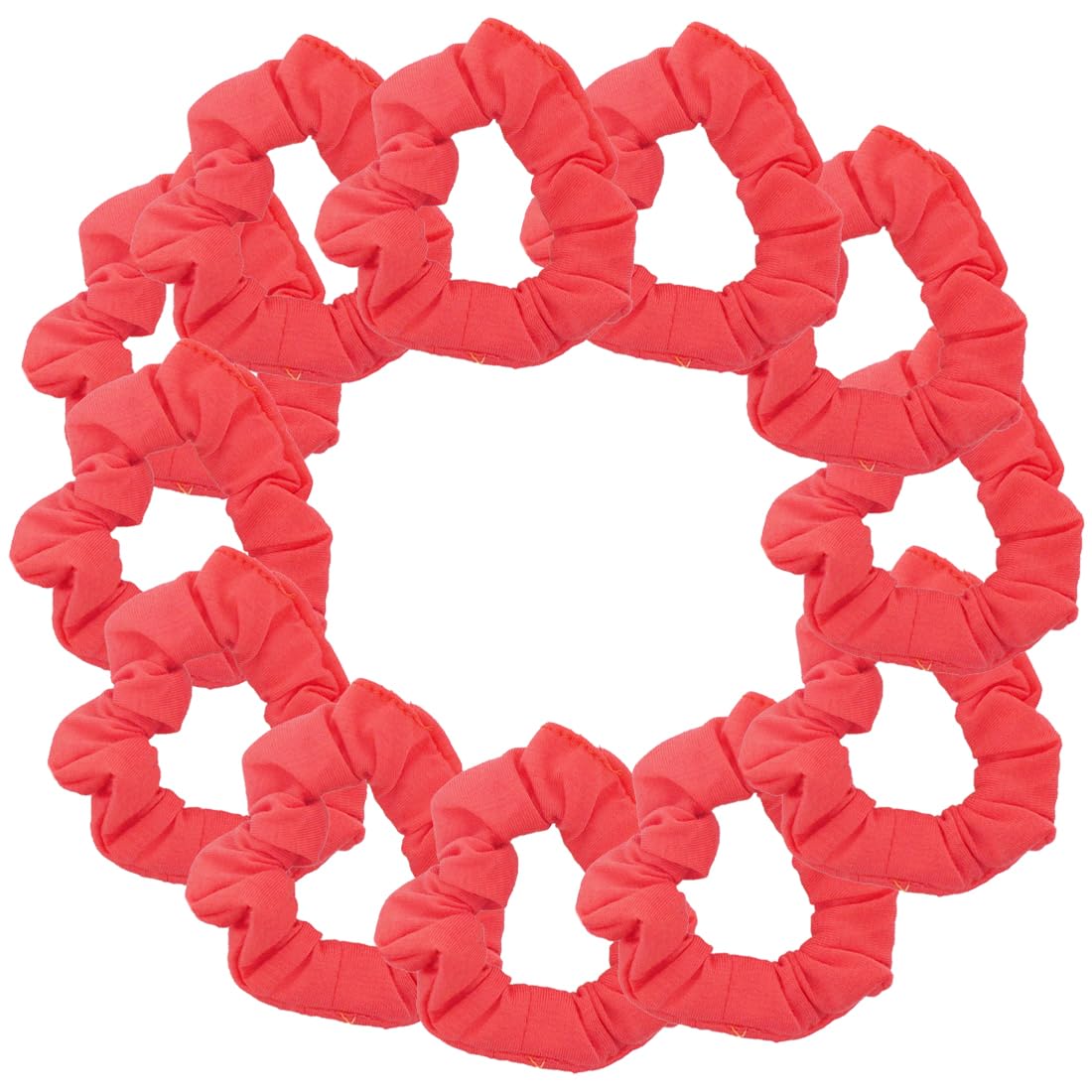 12 Pack Solid Hair Ties Scrunchies (Coral)