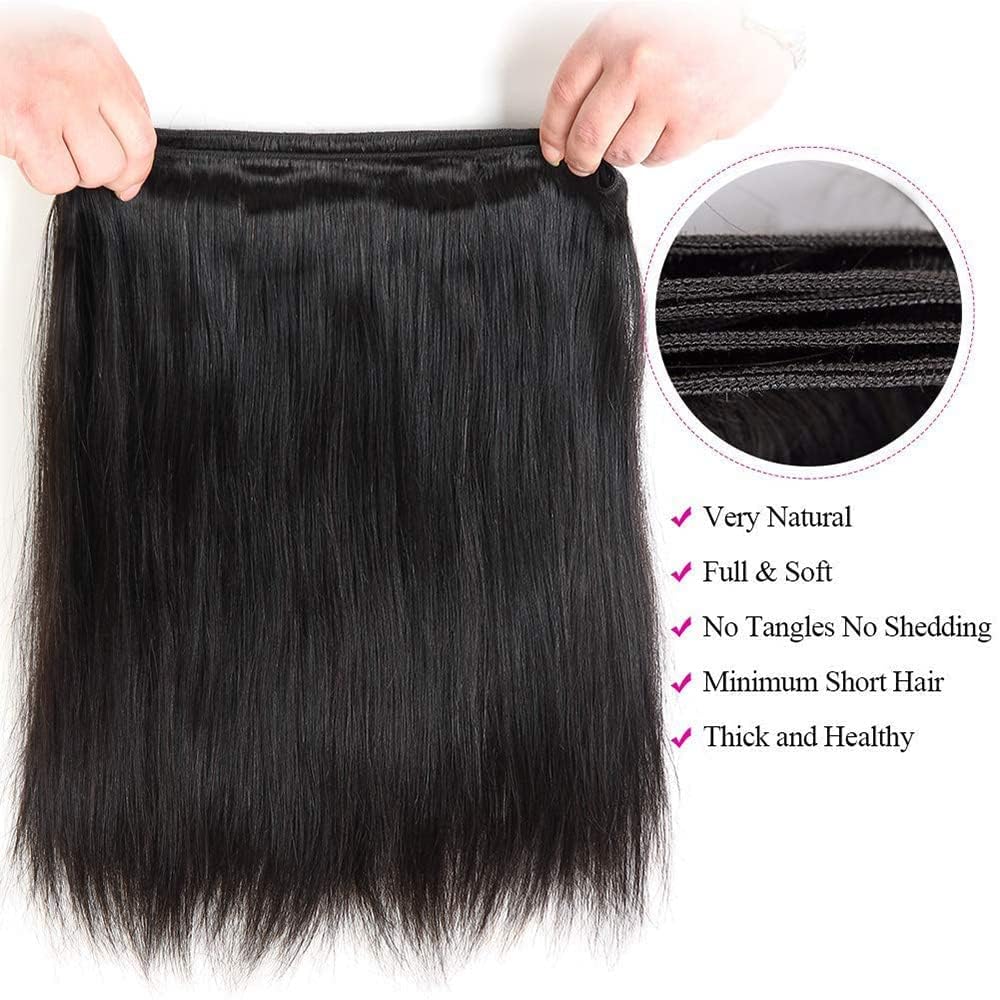 Straight Human Hair Bundles 24 24 24 Inch Brazilian Straight Hair Bundles 100% Unprocessed Virgin Hair Weave Bundles Human Hair