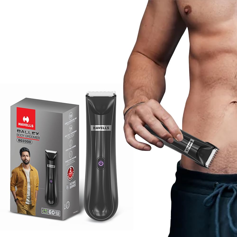 Havells Ballex Body Groomer| Full Body Trimmer For Men|Beard, Body, Balls, Pubic Hair, Private Parts|Ipx7 Waterproof|No Nicks & 