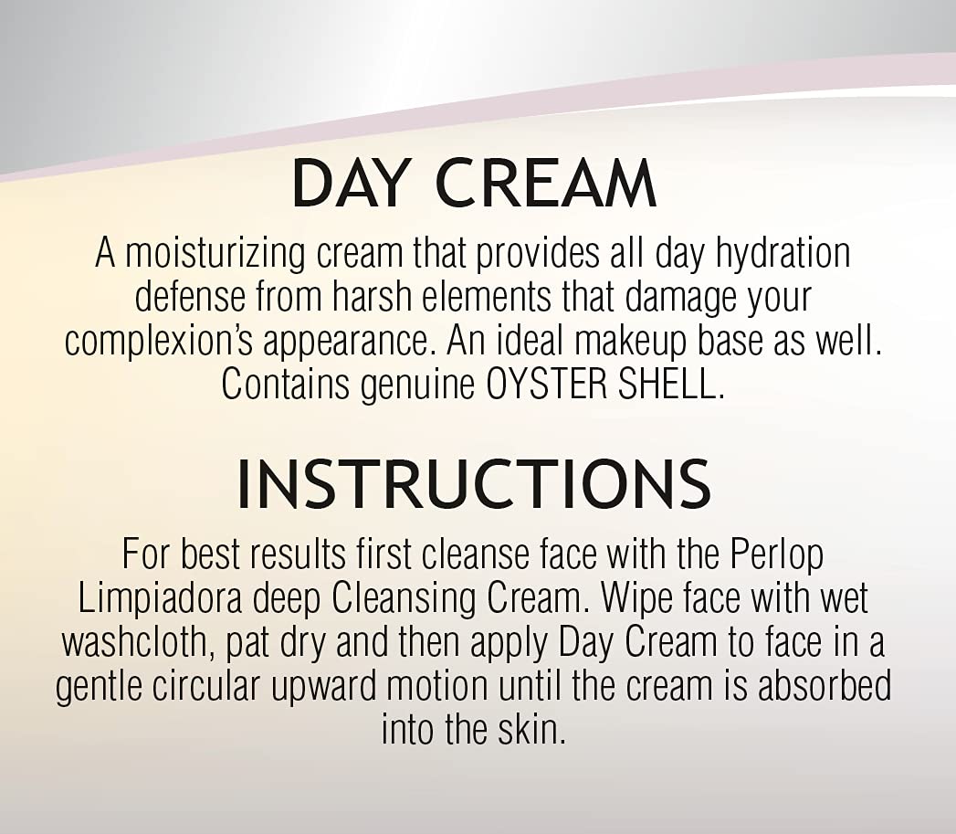 Concha Nacar Crema De Dia No.1, Day Cream 2 oz, White
