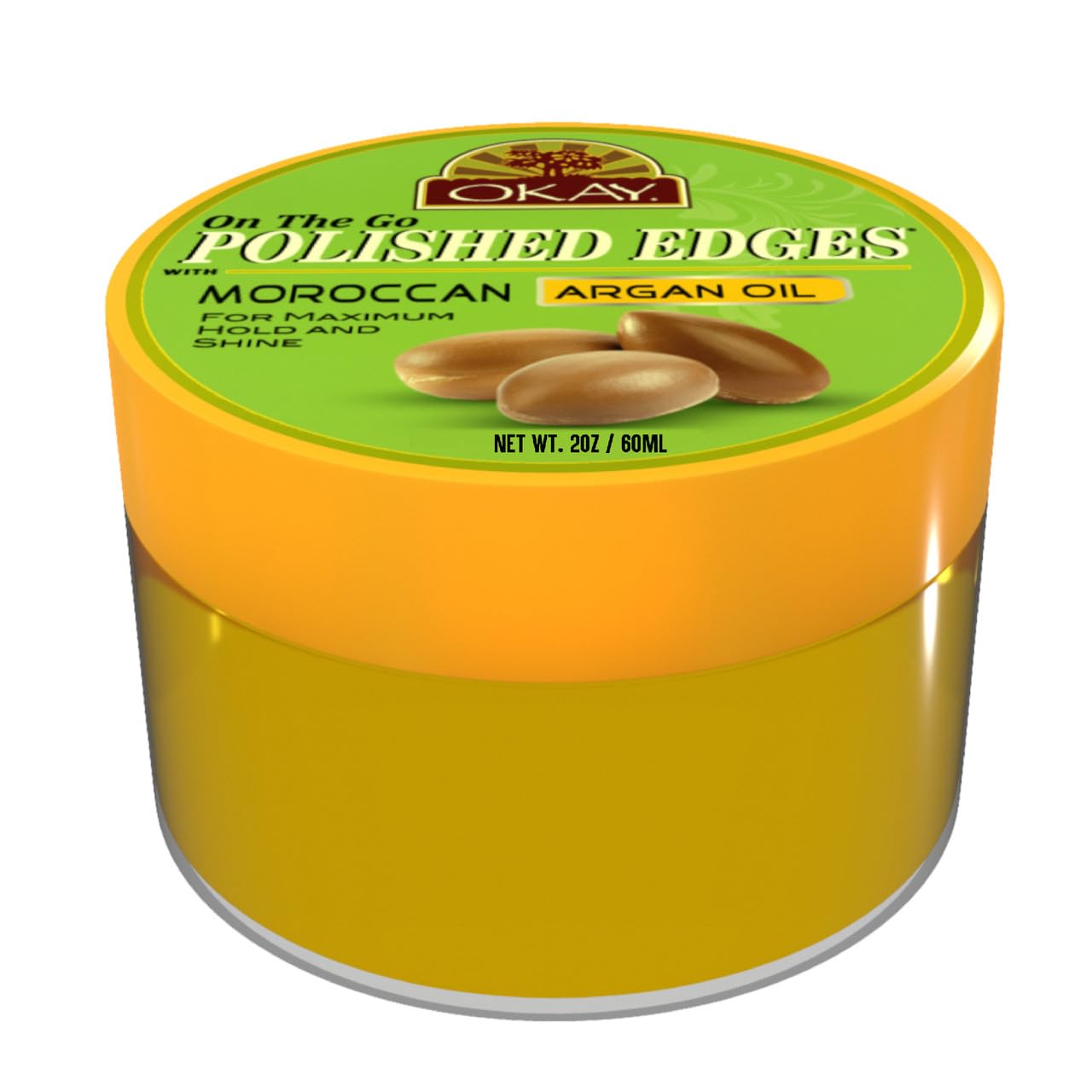 OKAY Polished Edges With Argan Oil No Flaking All Day Hold Edge Control For Hairline Sideburns Silicone,Paraben Free For All Hai